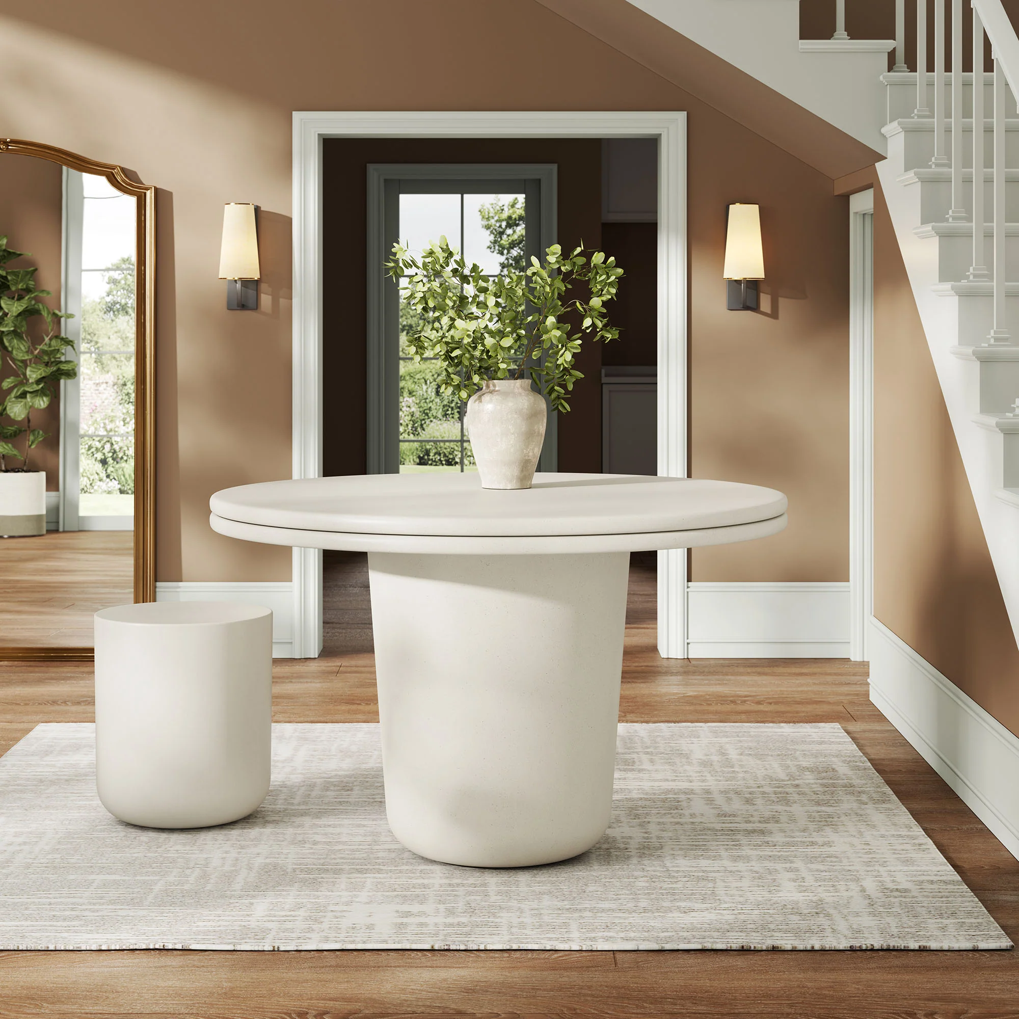 Brion 48" Indoor - Outdoor Patio Concrete Round Dining Table by Modway - Image 18
