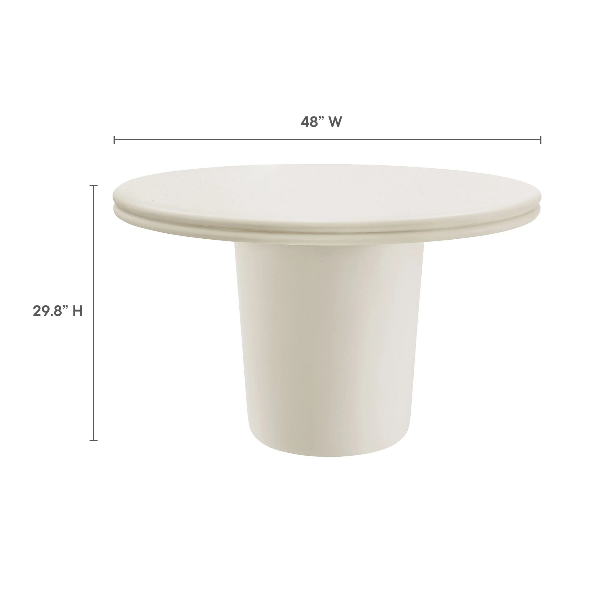 Brion 48" Indoor - Outdoor Patio Concrete Round Dining Table by Modway - Image 22