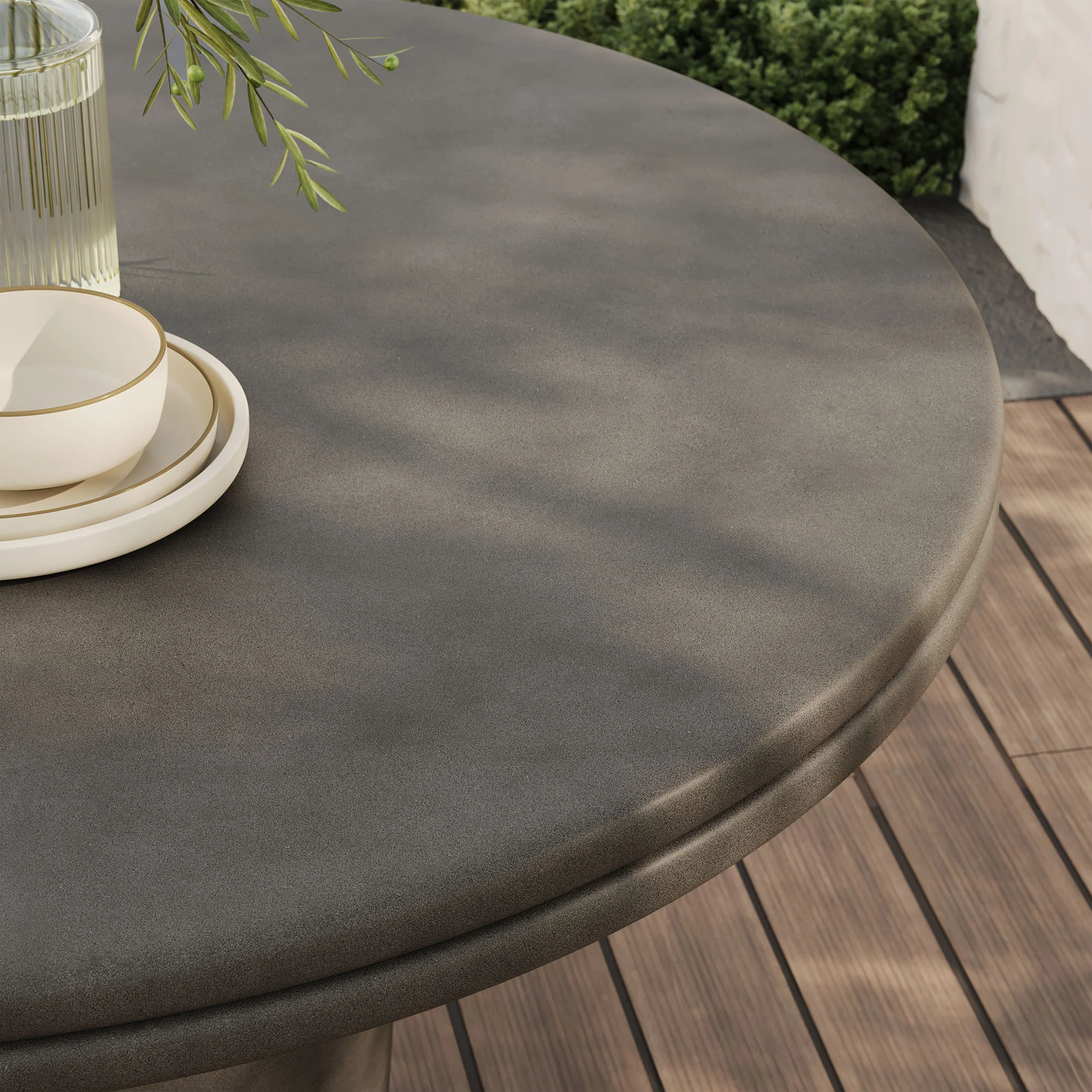 Brion 48" Indoor - Outdoor Patio Concrete Round Dining Table by Modway - Image 5