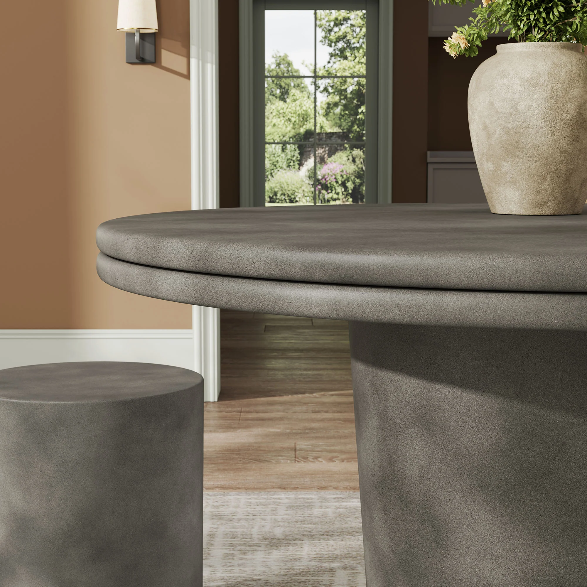 Brion 48" Indoor - Outdoor Patio Concrete Round Dining Table by Modway - Image 7