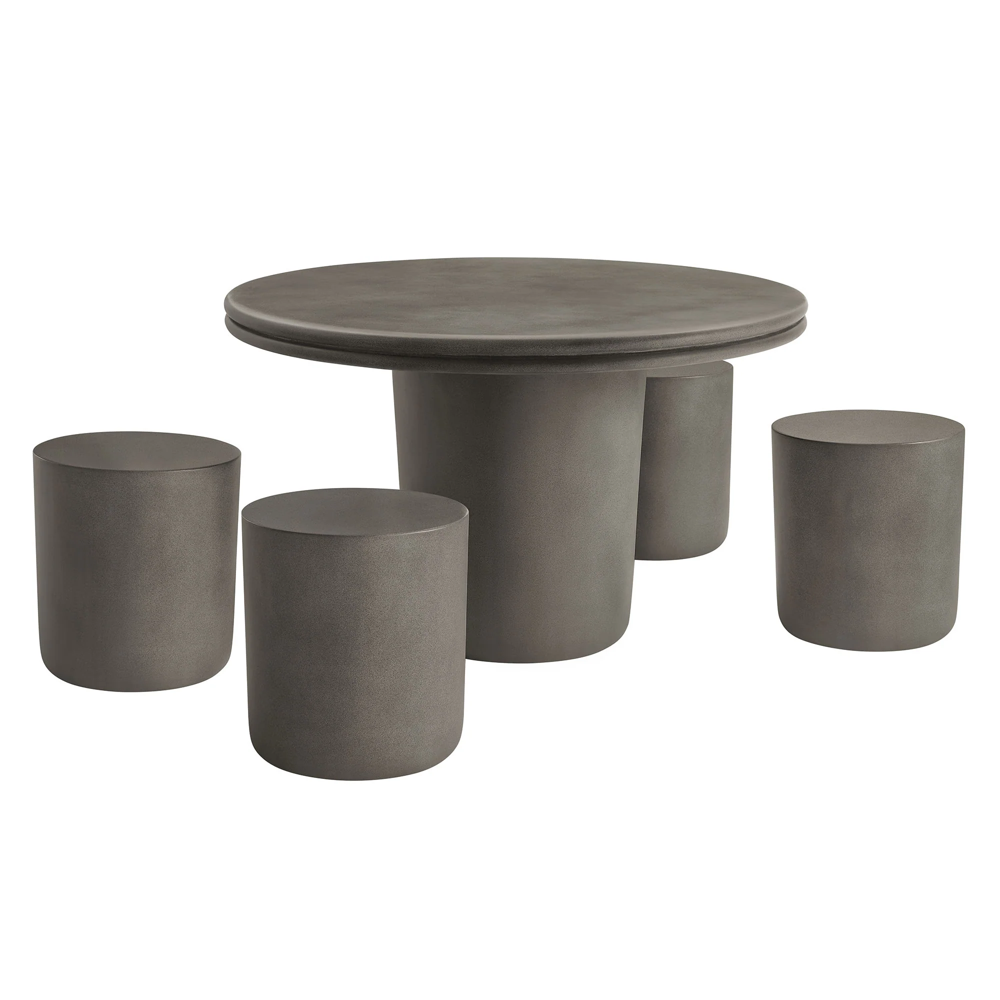 Brion Indoor - Outdoor Patio Concrete 5 Piece Dining Table Set by Modway - Image 2