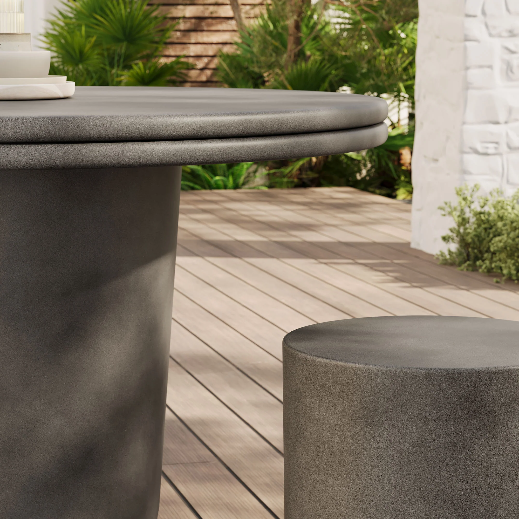 Brion Indoor - Outdoor Patio Concrete 5 Piece Dining Table Set by Modway - Image 4