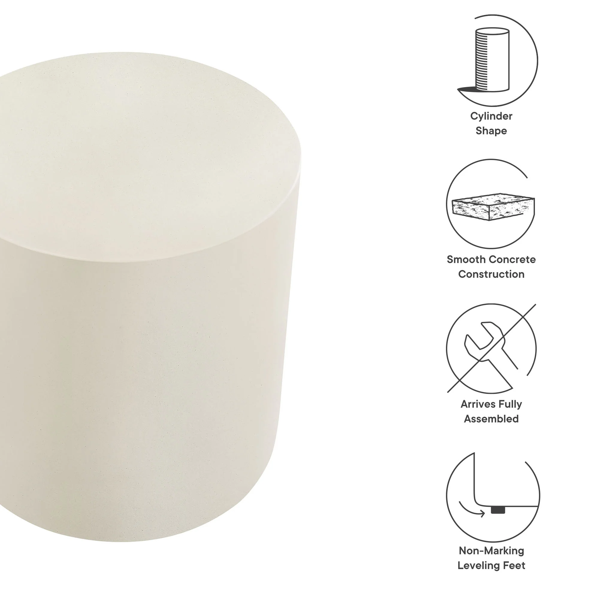 Brion Indoor - Outdoor Patio Concrete Stool by Modway - Image 19