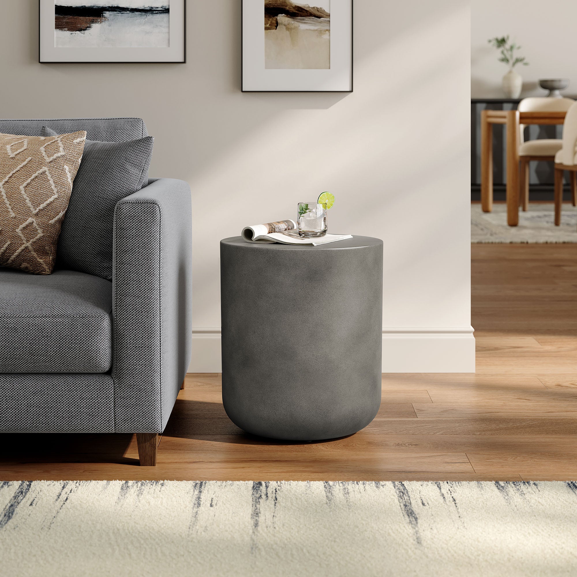 Brion Indoor - Outdoor Patio Concrete Stool by Modway - Image 6