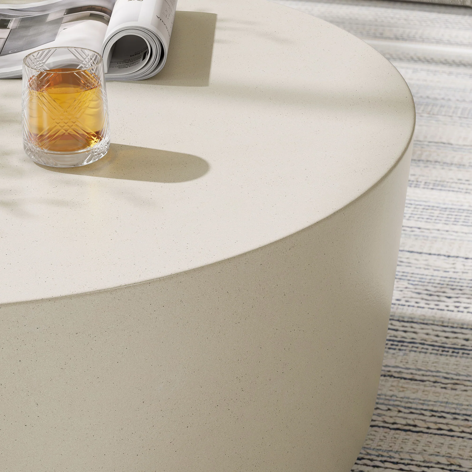 Brion Round Indoor - Outdoor Patio Concrete Coffee Table by Modway - Image 16