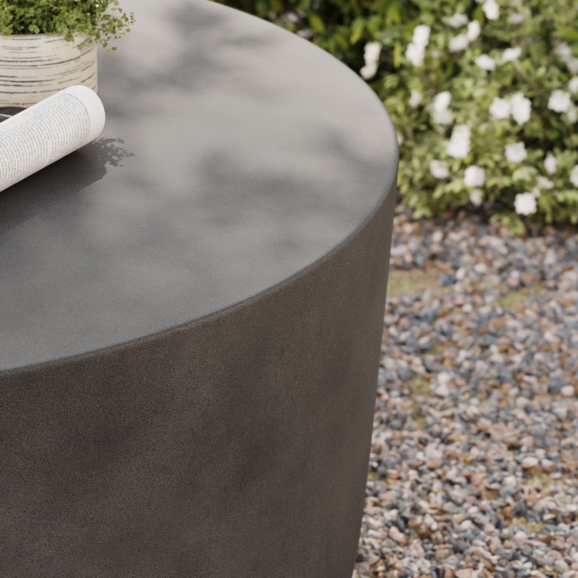 Brion Round Indoor - Outdoor Patio Concrete Coffee Table by Modway - Image 5