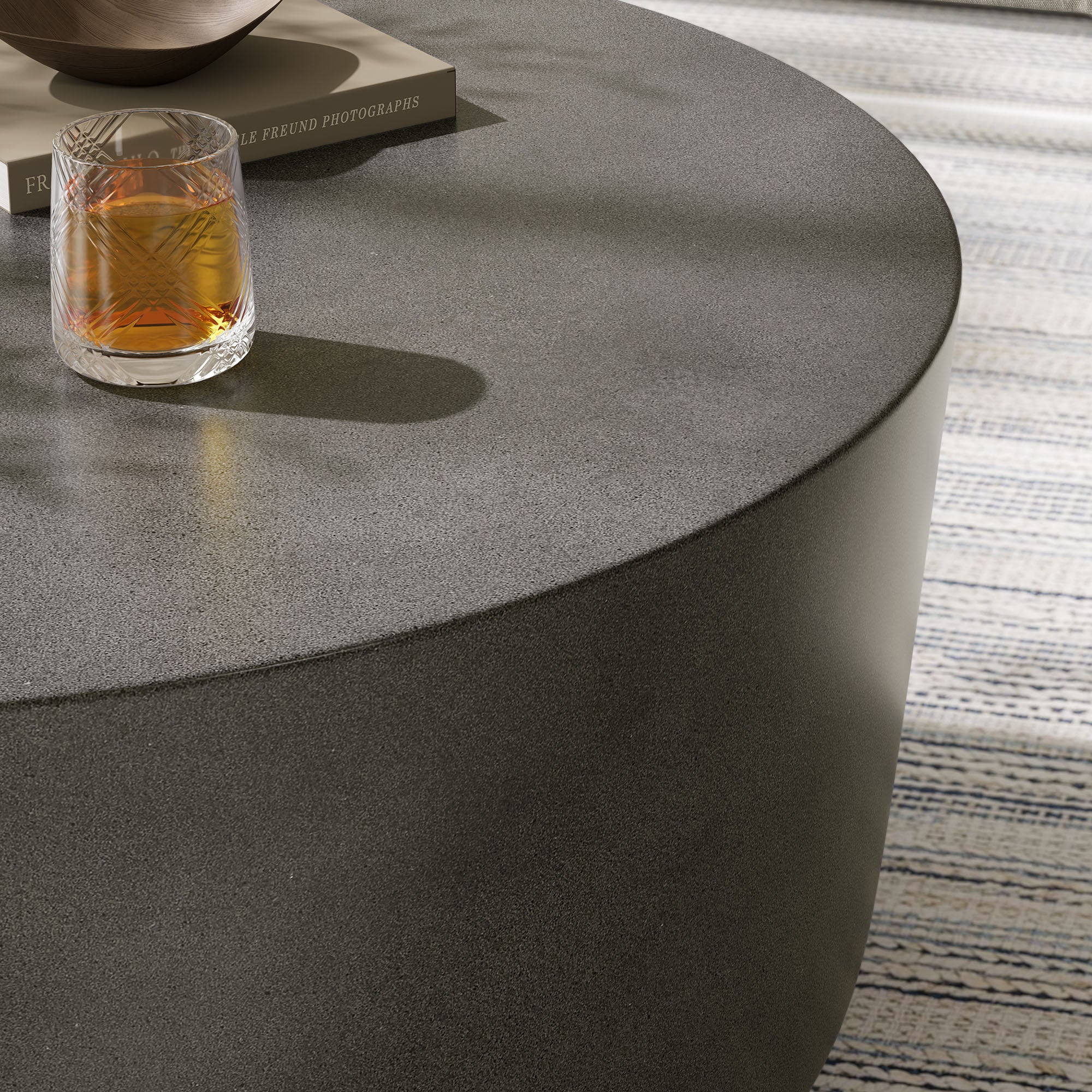 Brion Round Indoor - Outdoor Patio Concrete Coffee Table by Modway - Image 7