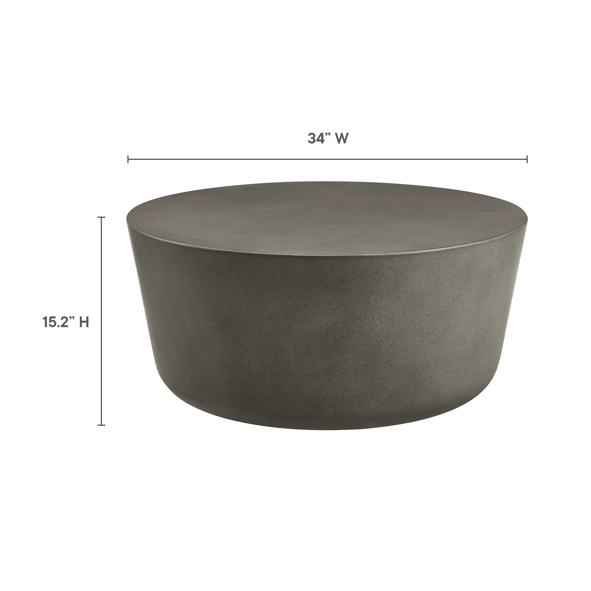 Brion Round Indoor - Outdoor Patio Concrete Coffee Table by Modway - Image 9