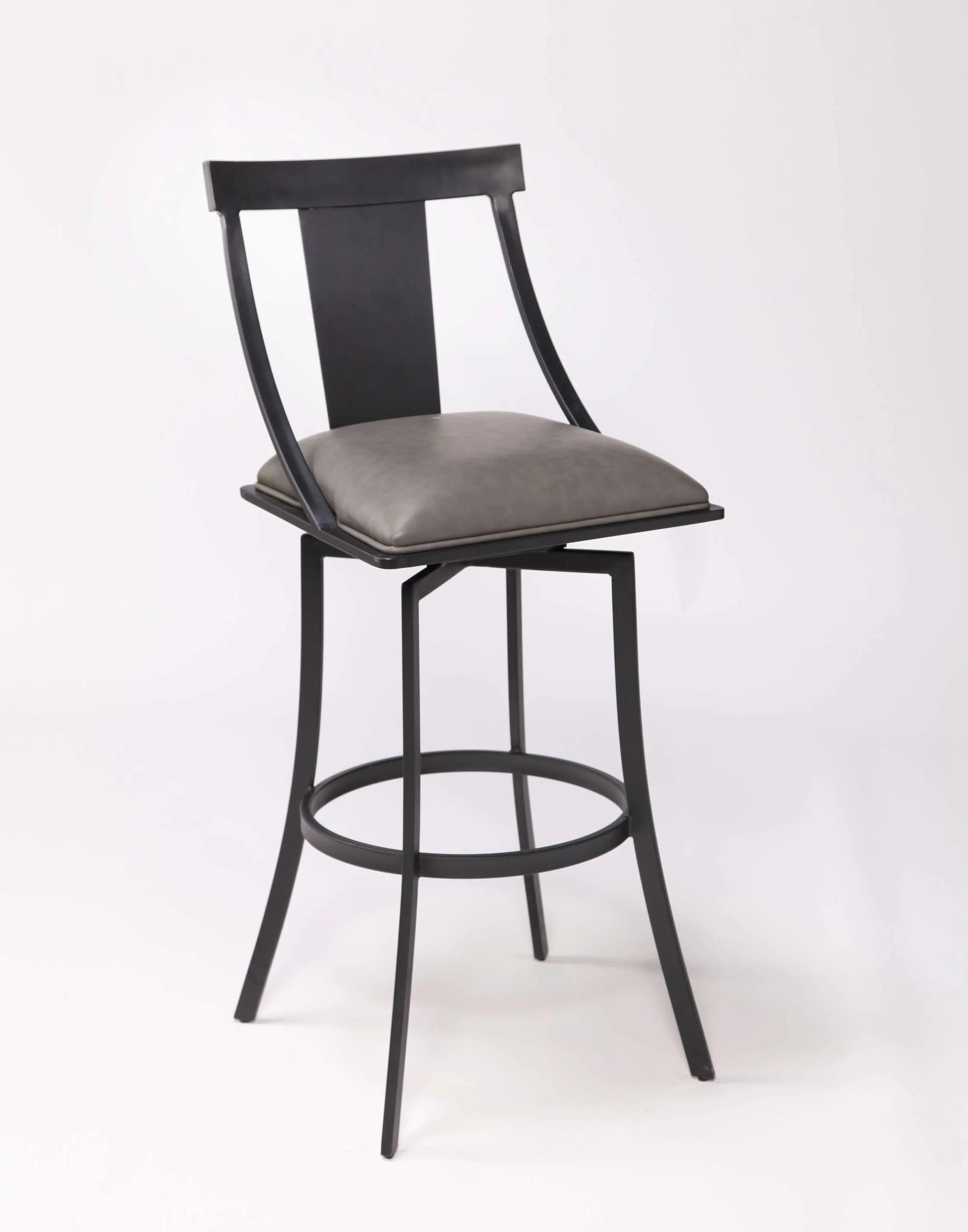 Brisbane Contemporary 26" Counter Height Barstool in Matte Black Finish and Black Faux Leather By Armen Living - Image 10