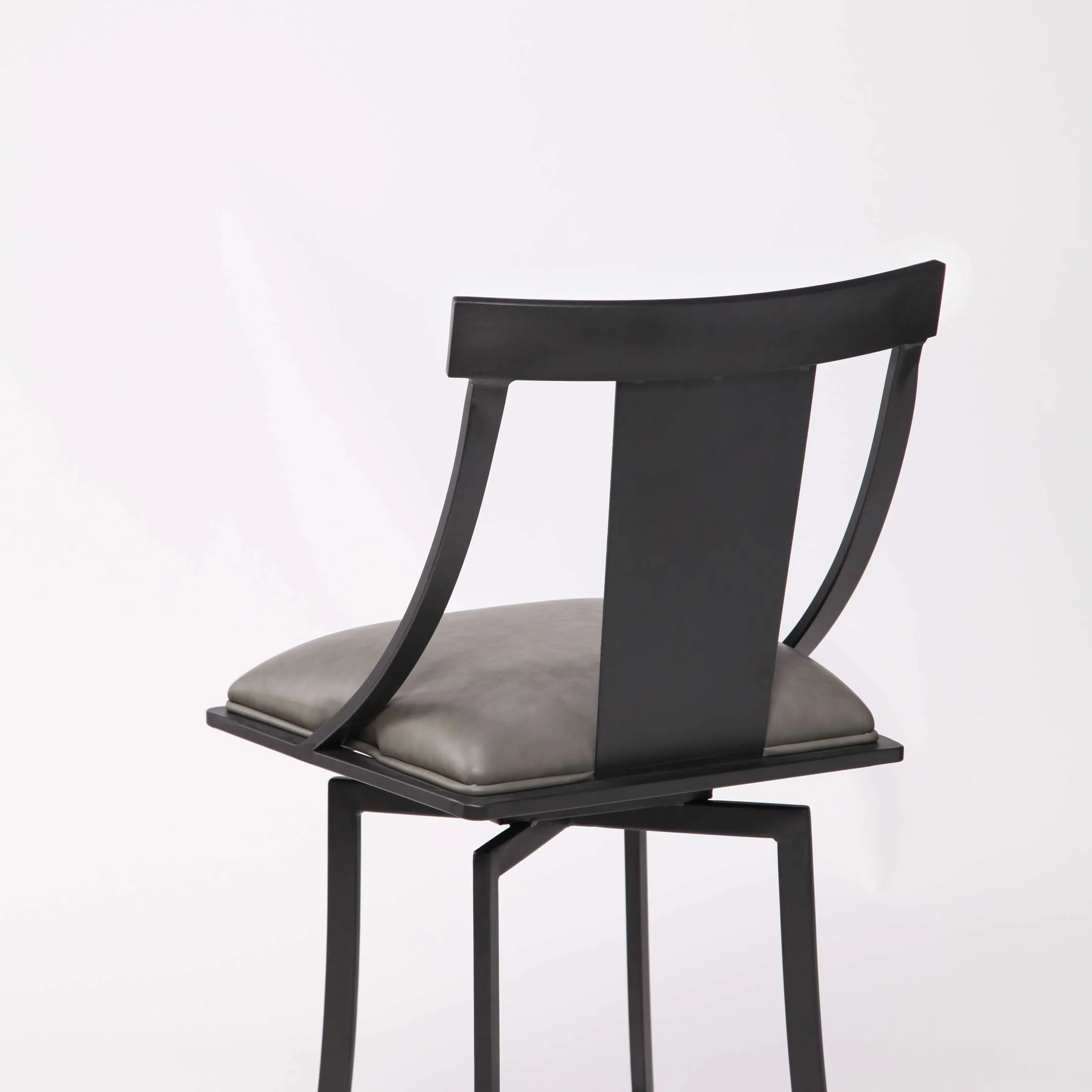 Brisbane Contemporary 26" Counter Height Barstool in Matte Black Finish and Black Faux Leather By Armen Living - Image 11