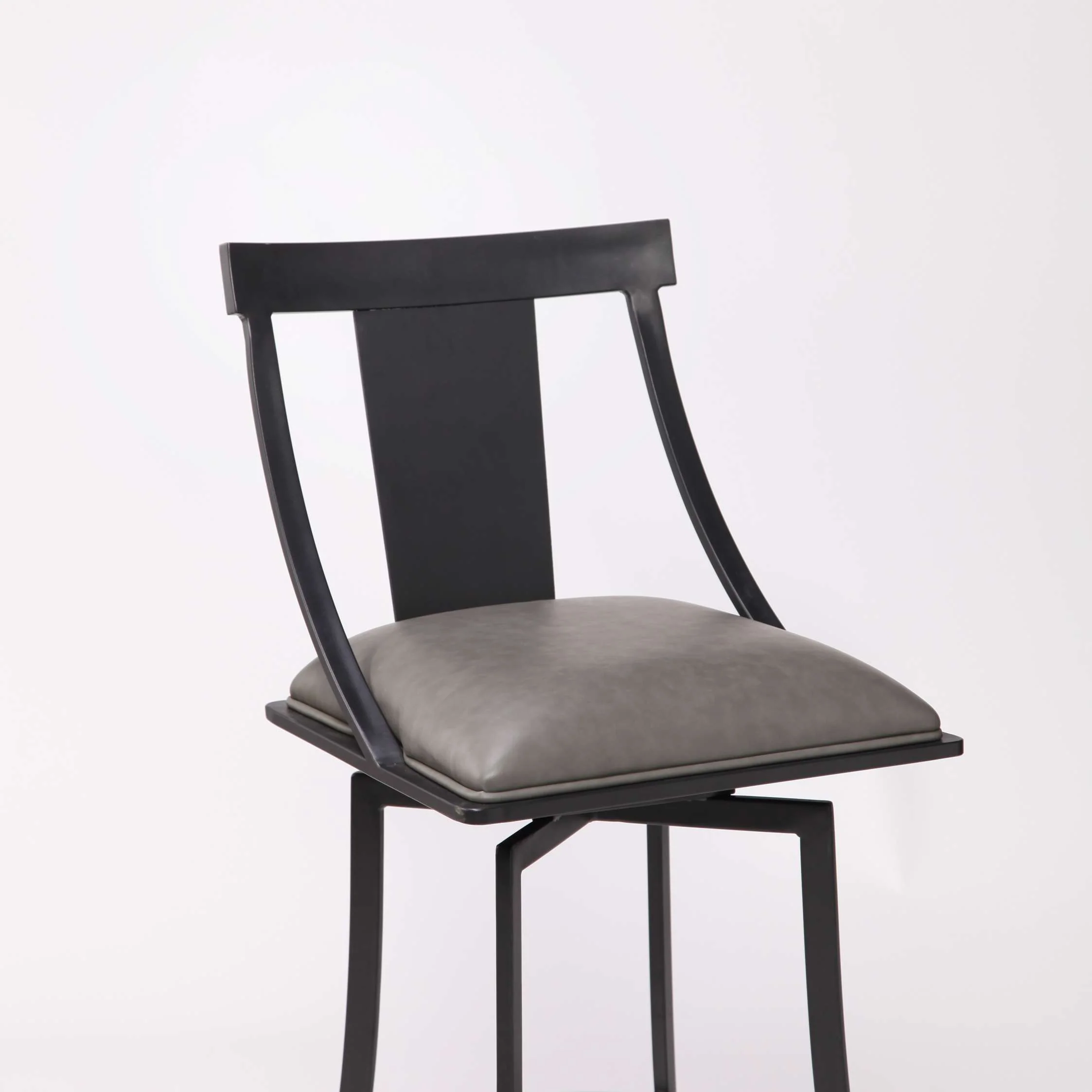 Brisbane Contemporary 26" Counter Height Barstool in Matte Black Finish and Black Faux Leather By Armen Living - Image 12