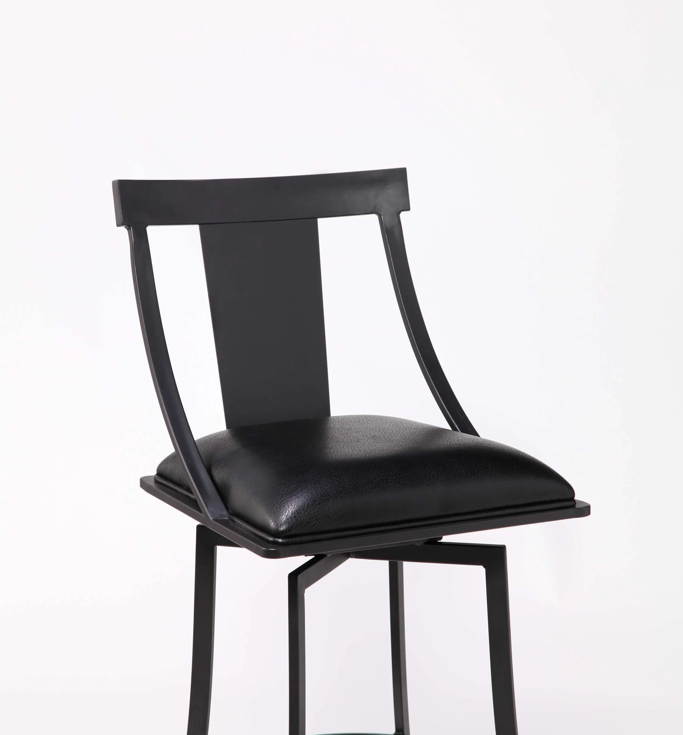 Brisbane Contemporary 26" Counter Height Barstool in Matte Black Finish and Black Faux Leather By Armen Living - Image 4