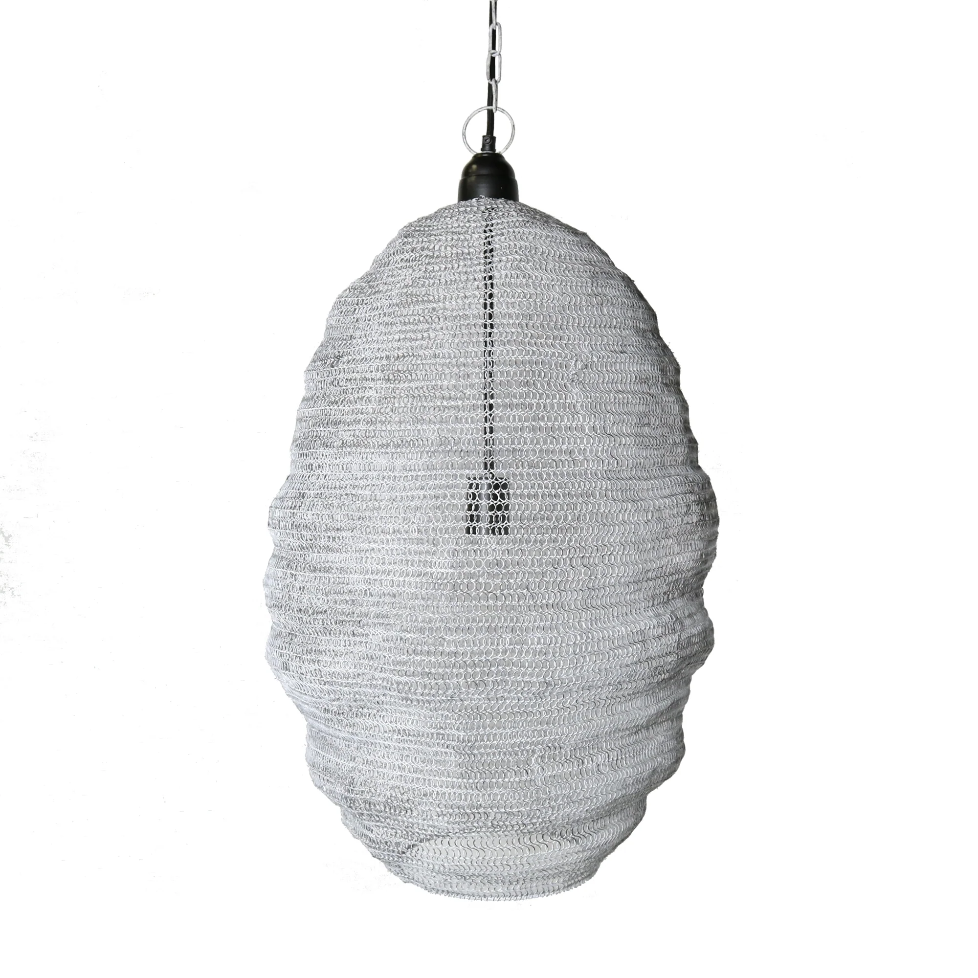 Bristol Looped Wire Pendant - Large - Distressed Grey By HomArt - Image 4