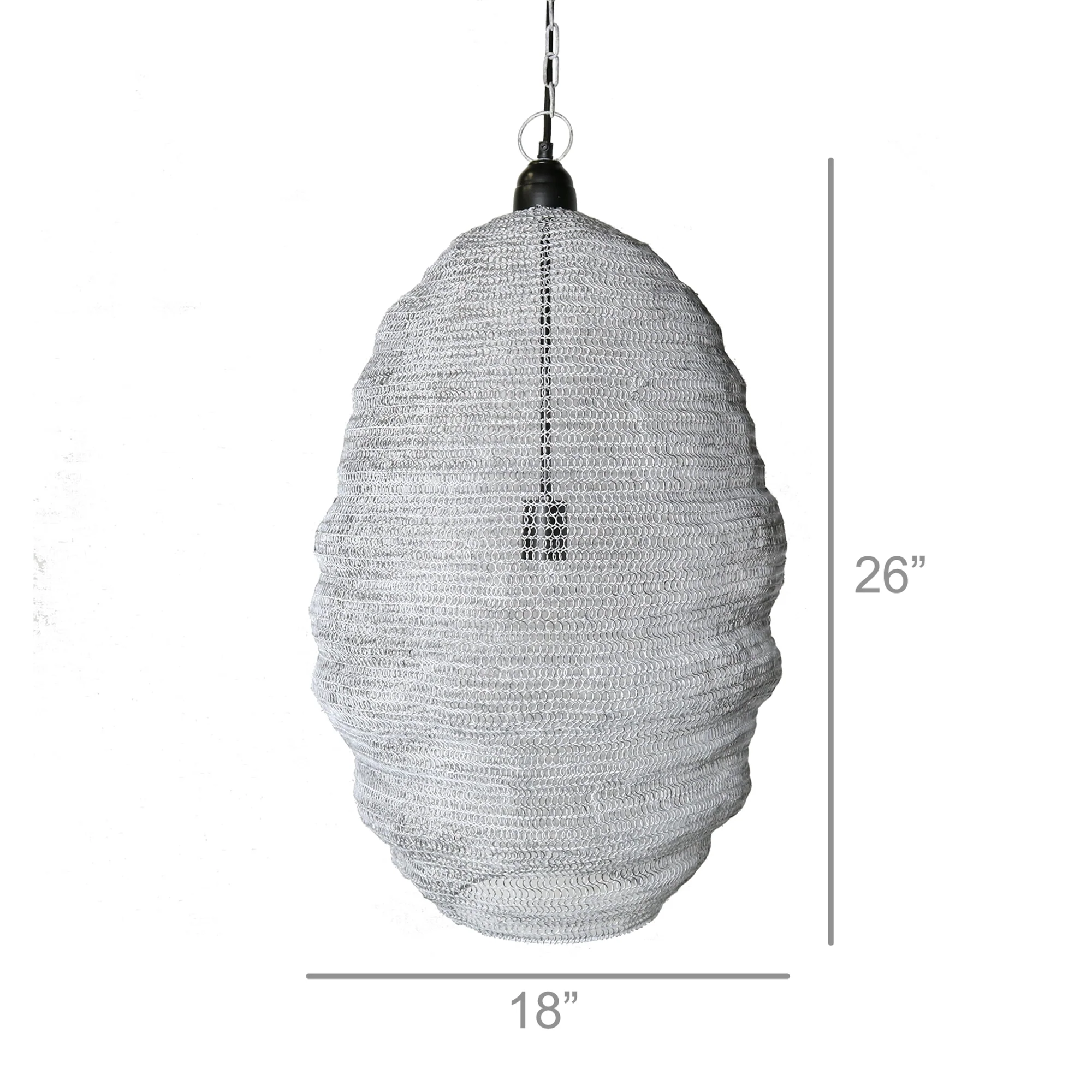 Bristol Looped Wire Pendant - Large - Distressed Grey By HomArt - Image 5