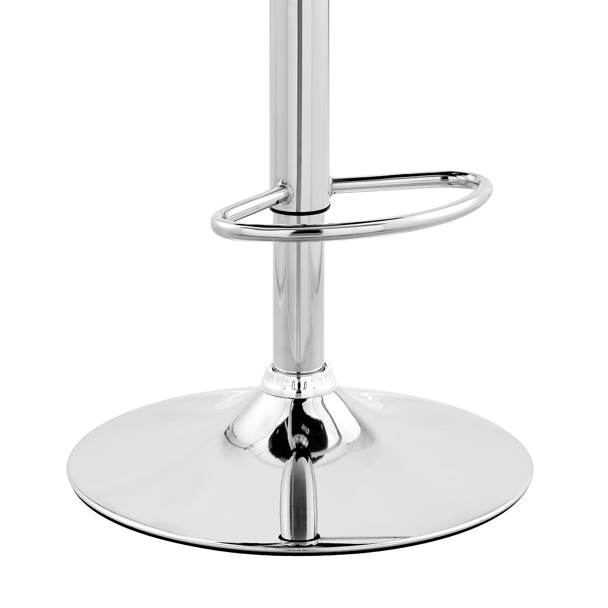 Brock Adjustable Gray Faux Leather and Walnut Wood with Chrome Finish Bar Stool By Armen Living - Image 8