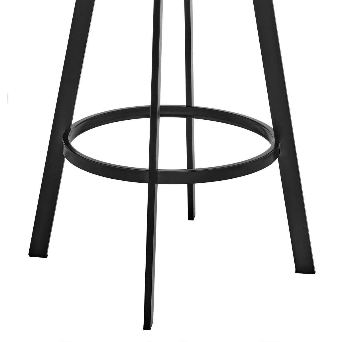 Bronson 30" Bar Height Swivel Bar Stool in Black Finish and Gray Faux Leather By Armen Living - Image 7