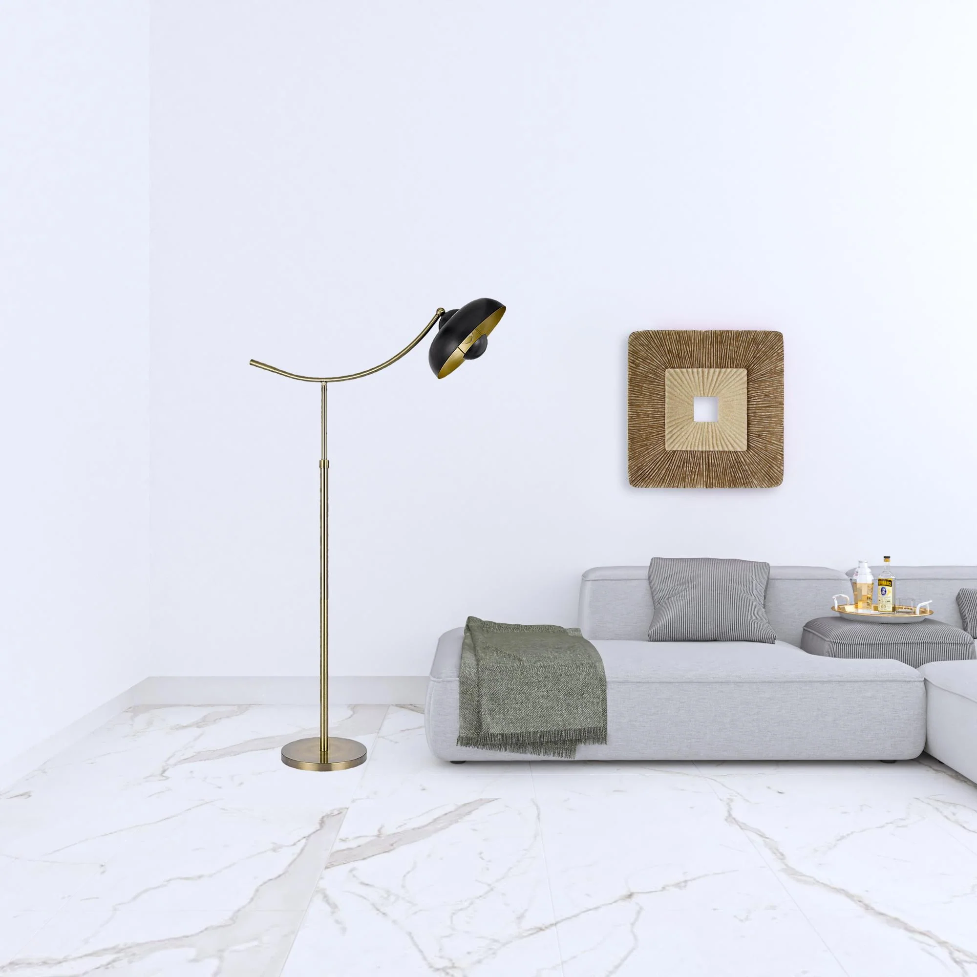 Bronze Adjustable Arc Floor Lamp With Bronze Dome Shade By Homeroots - Image 2