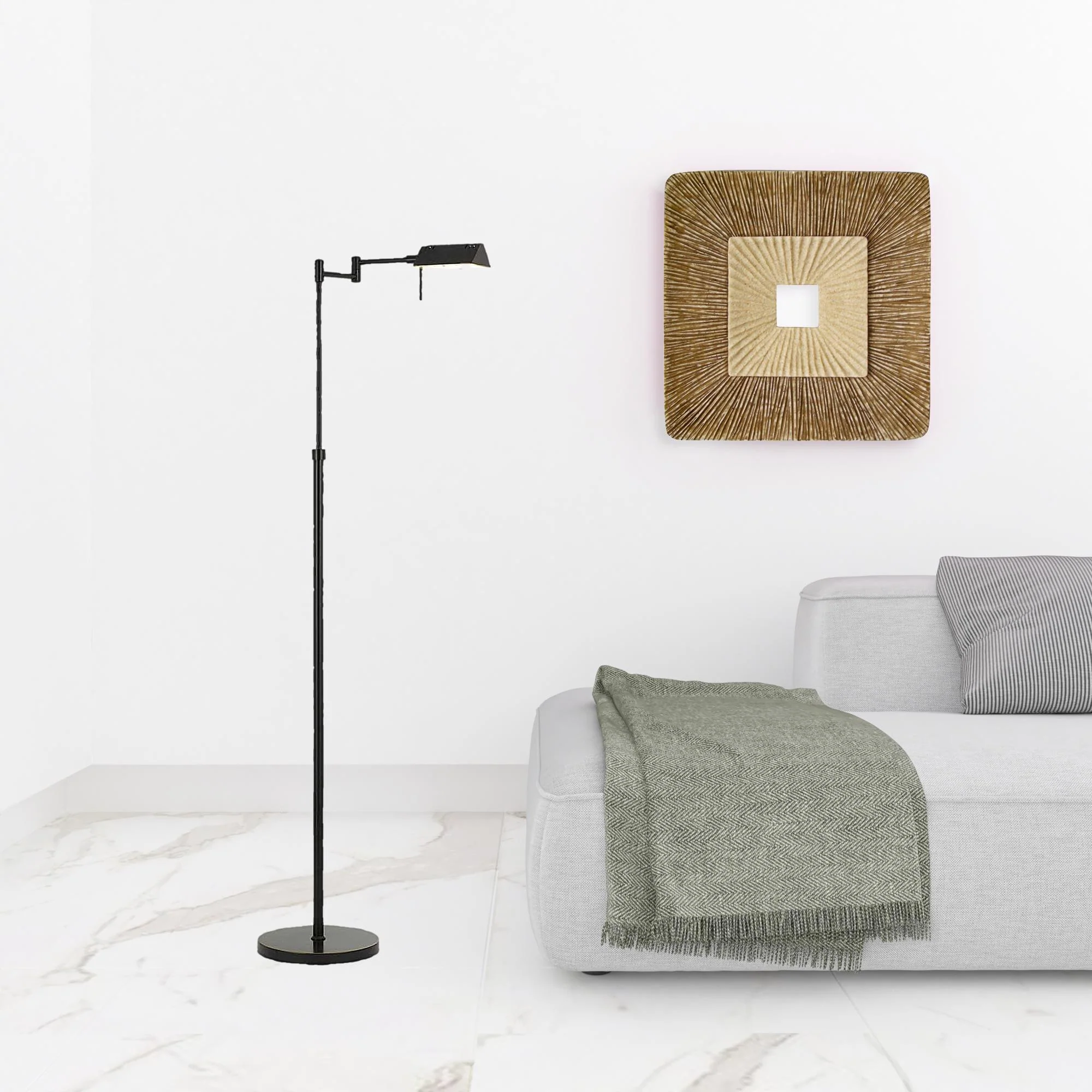 Bronze Adjustable Swing Arm Floor Lamp By Homeroots - Image 3