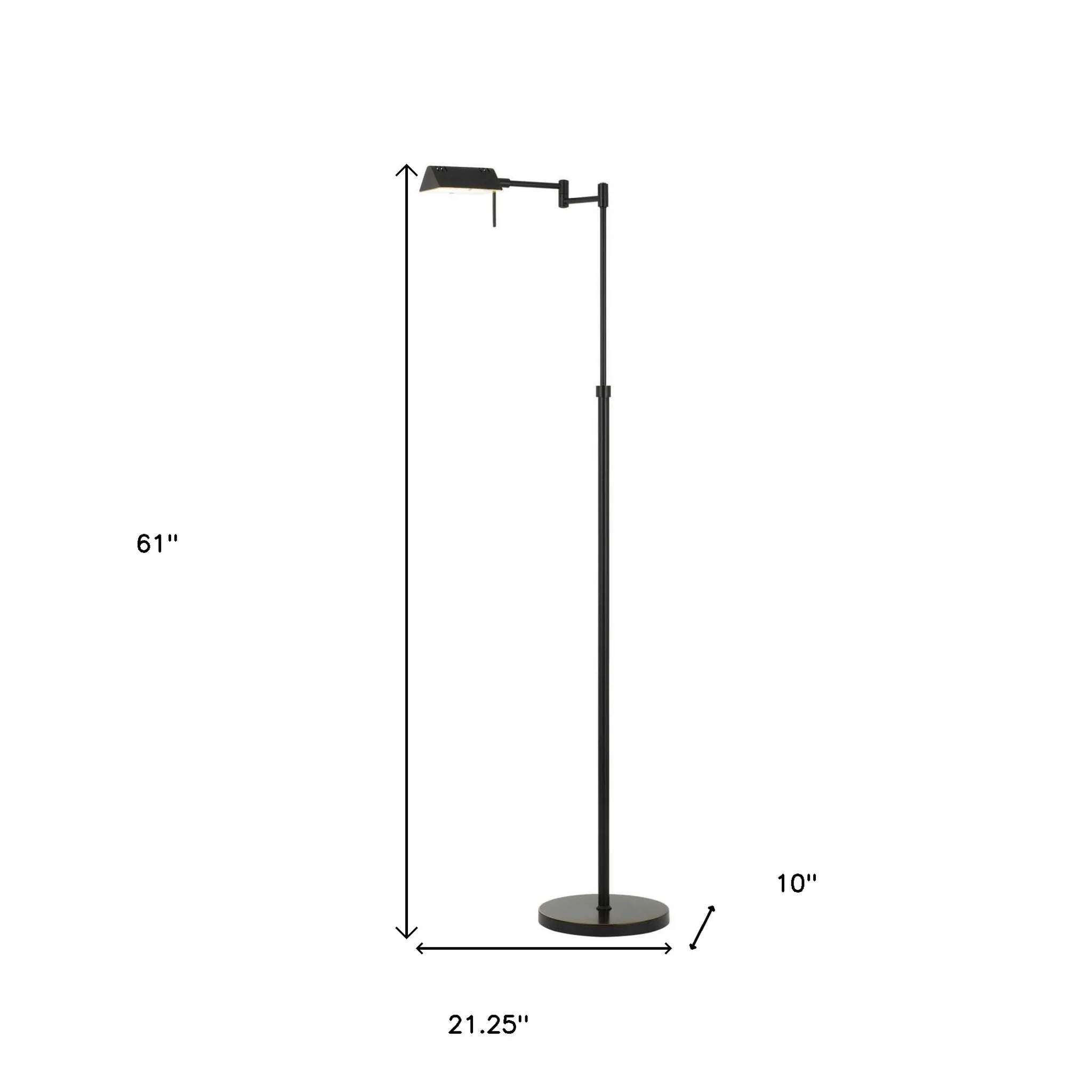 Bronze Adjustable Swing Arm Floor Lamp By Homeroots - Image 6