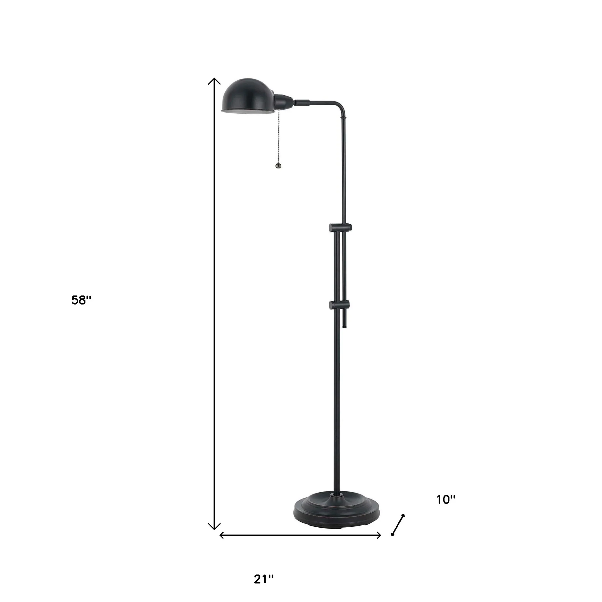 Bronze Adjustable Traditional Shaped Floor Lamp With Bronze Dome Shade By Homeroots - Image 5