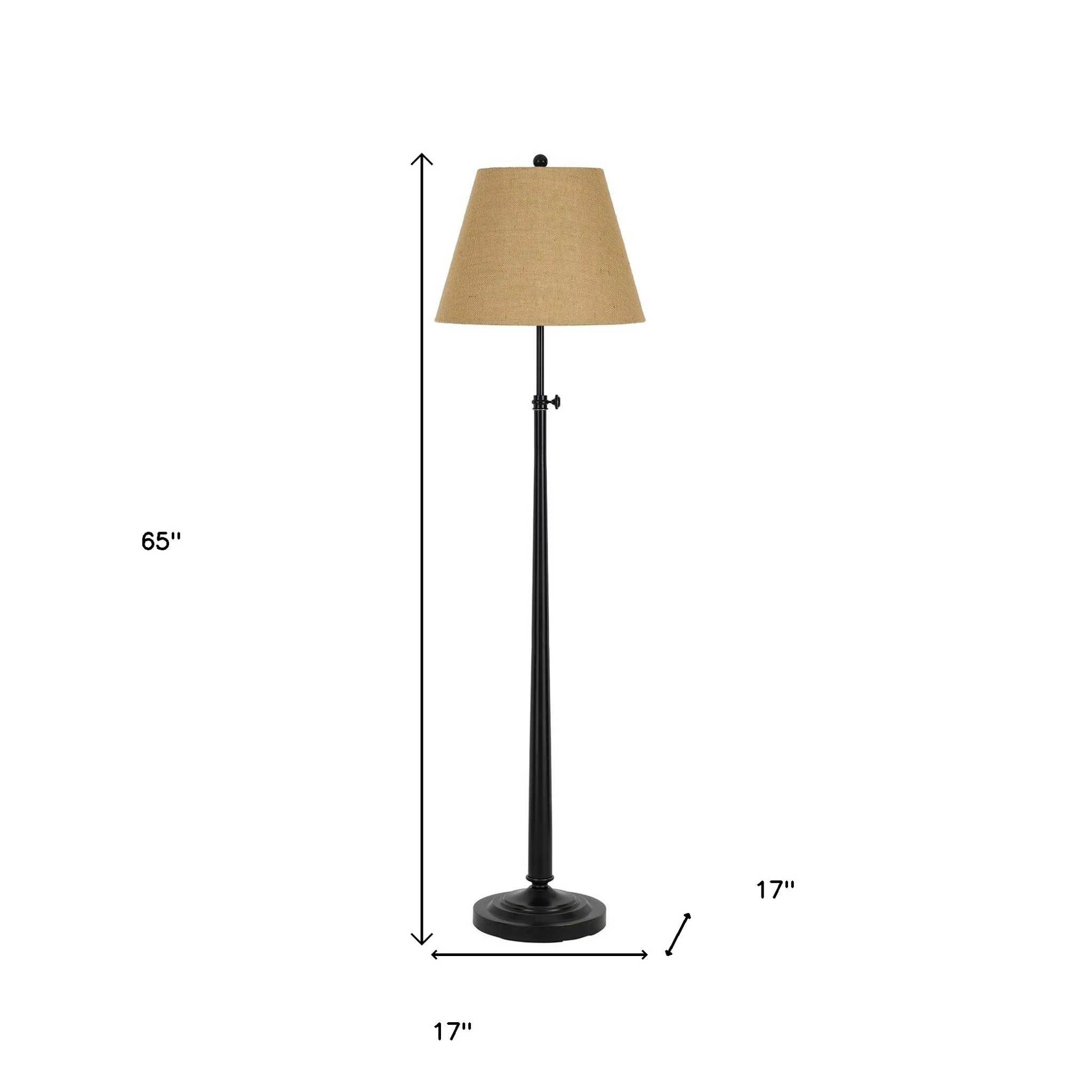 Bronze Adjustable Traditional Shaped Floor Lamp With Brown Empire Shade By Homeroots - Image 5