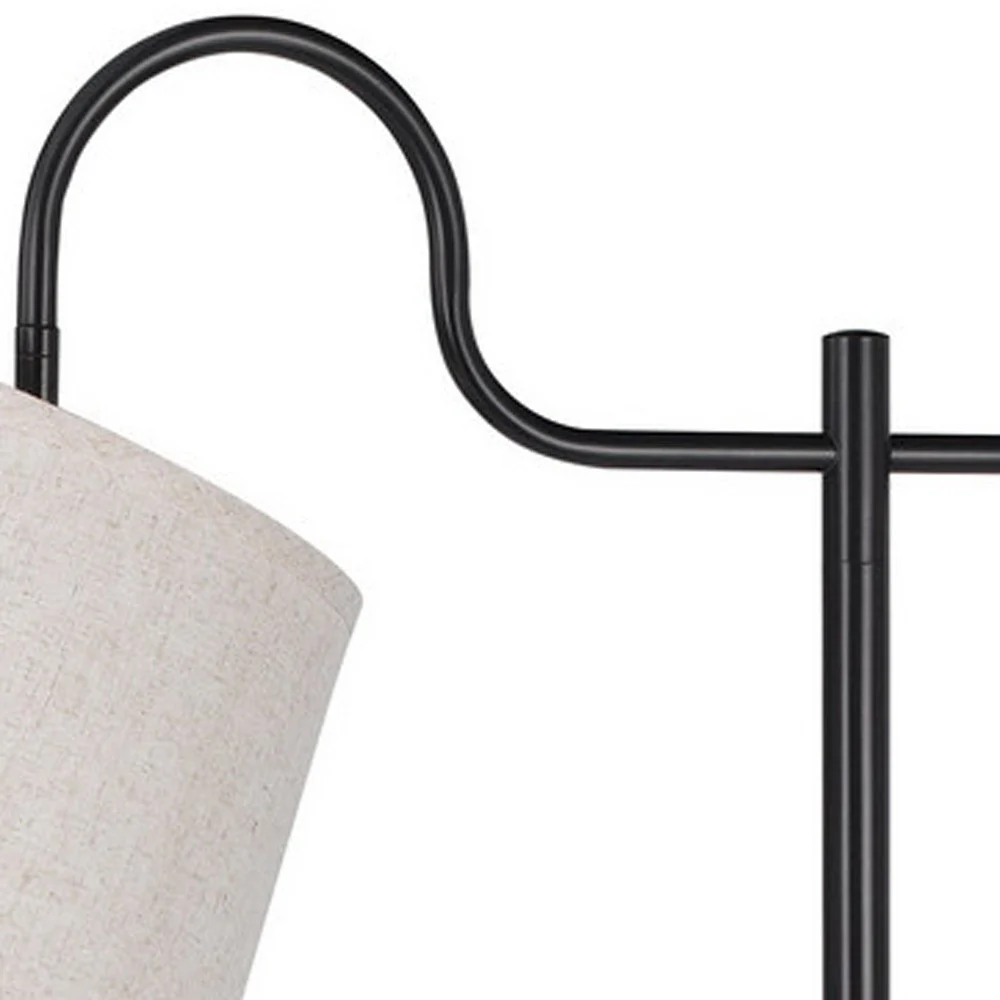 Bronze Adjustable Traditional Shaped Floor Lamp With Gray Square Shade By Homeroots - Image 3
