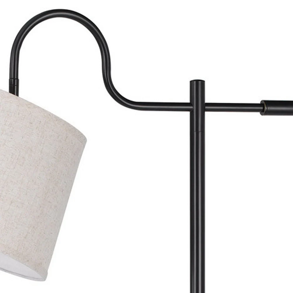 Bronze Adjustable Traditional Shaped Floor Lamp With Gray Square Shade By Homeroots - Image 4