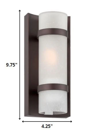 Bronze and White Glass Wall Sconce By Homeroots - Image 2