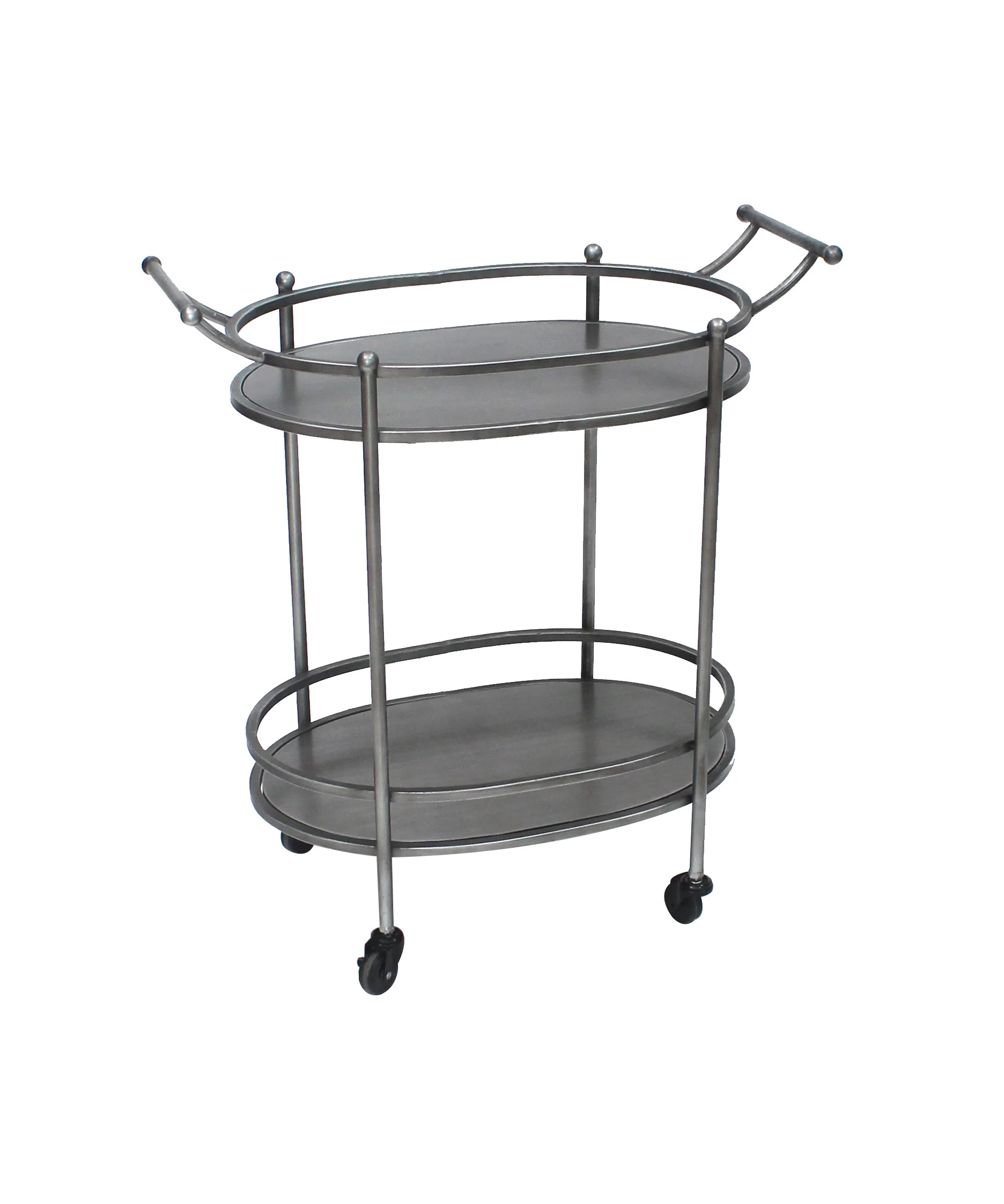 Bronze Antique Oval Service Cart By Homeroots - Image 3