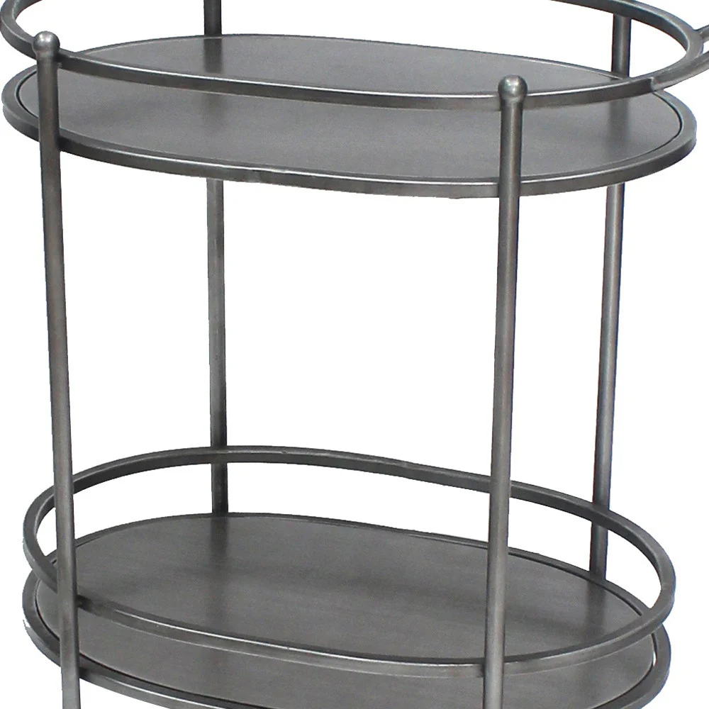 Bronze Antique Oval Service Cart By Homeroots - Image 5
