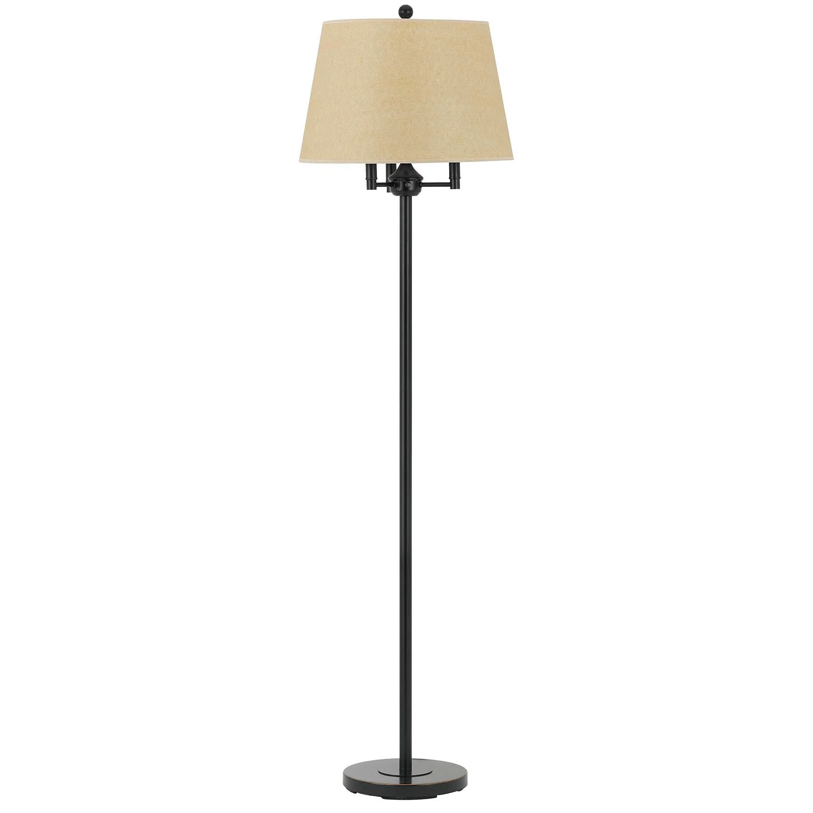 Bronze Four Light Floor Lamp With Beige Fabric Square Shade By Homeroots - Image 6