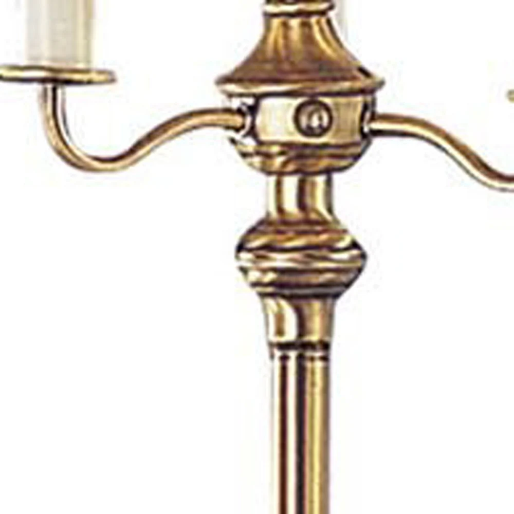 Bronze Four Light Traditional Shaped Floor Lamp With Beige Square Shade By Homeroots - Image 4