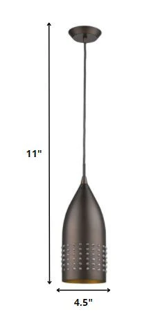 Bronze Hanging Light with Glass Studs By Homeroots - Image 2