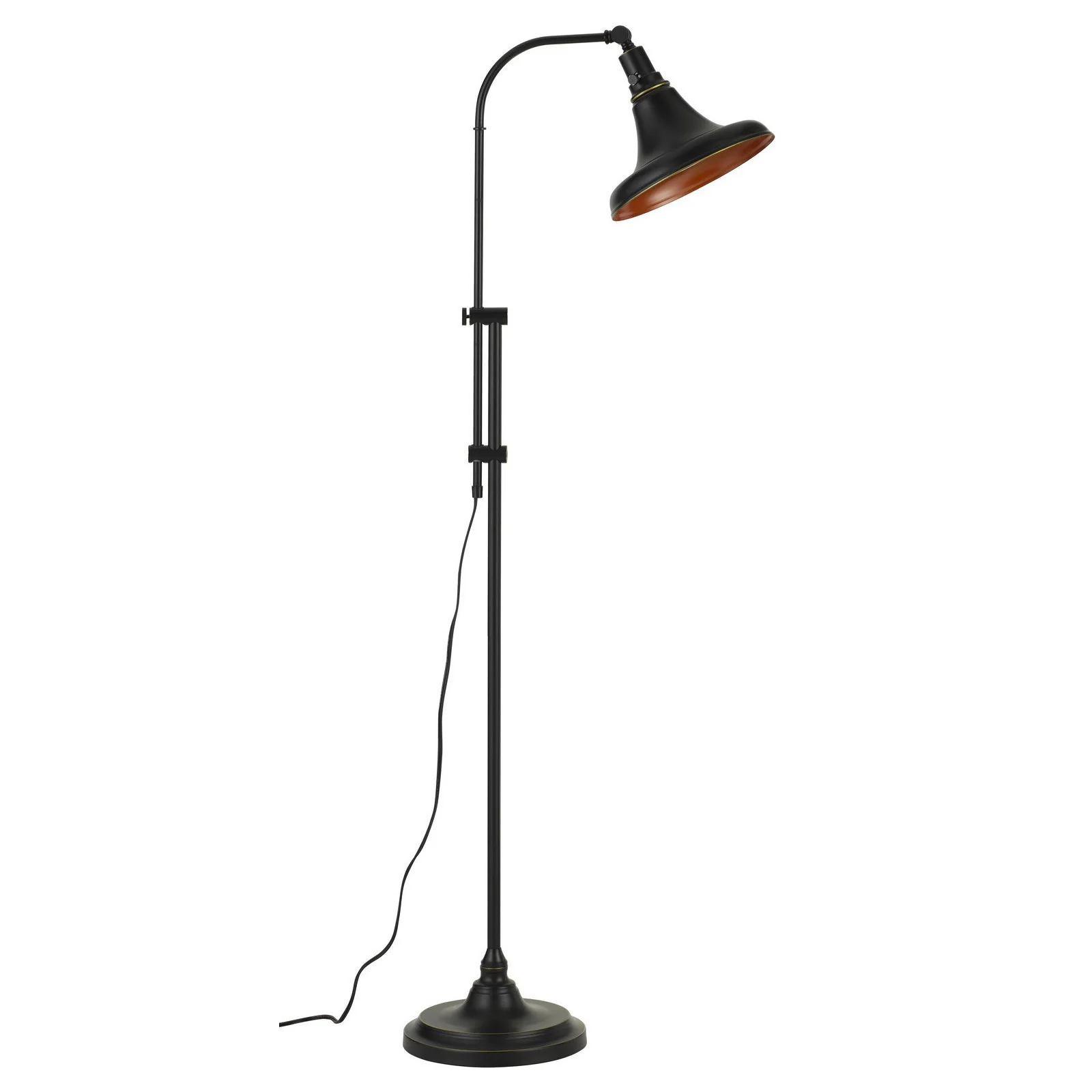 Bronze Metal Adjustable Floor Lamp With Bronze Metal Dome Shade By Homeroots - Image 3