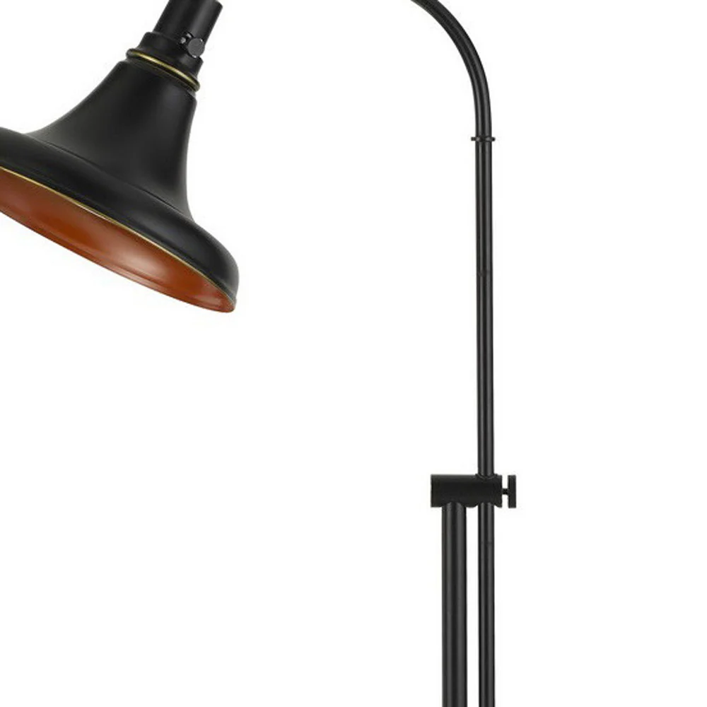 Bronze Metal Adjustable Floor Lamp With Bronze Metal Dome Shade By Homeroots - Image 4
