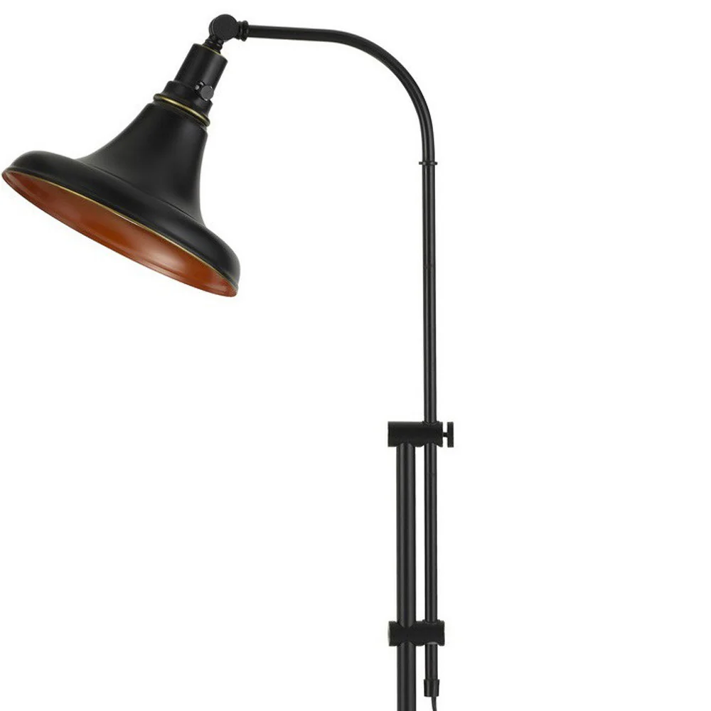 Bronze Metal Adjustable Floor Lamp With Bronze Metal Dome Shade By Homeroots - Image 5