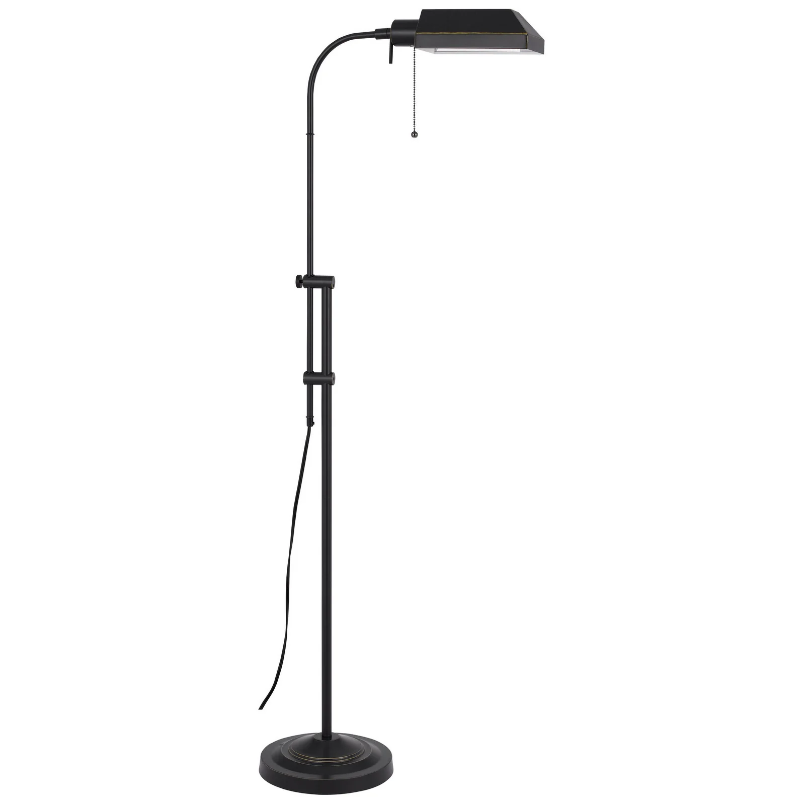 Bronze Metal Adjustable Floor Lamp With Bronze Metal Square Shade By Homeroots - Image 2