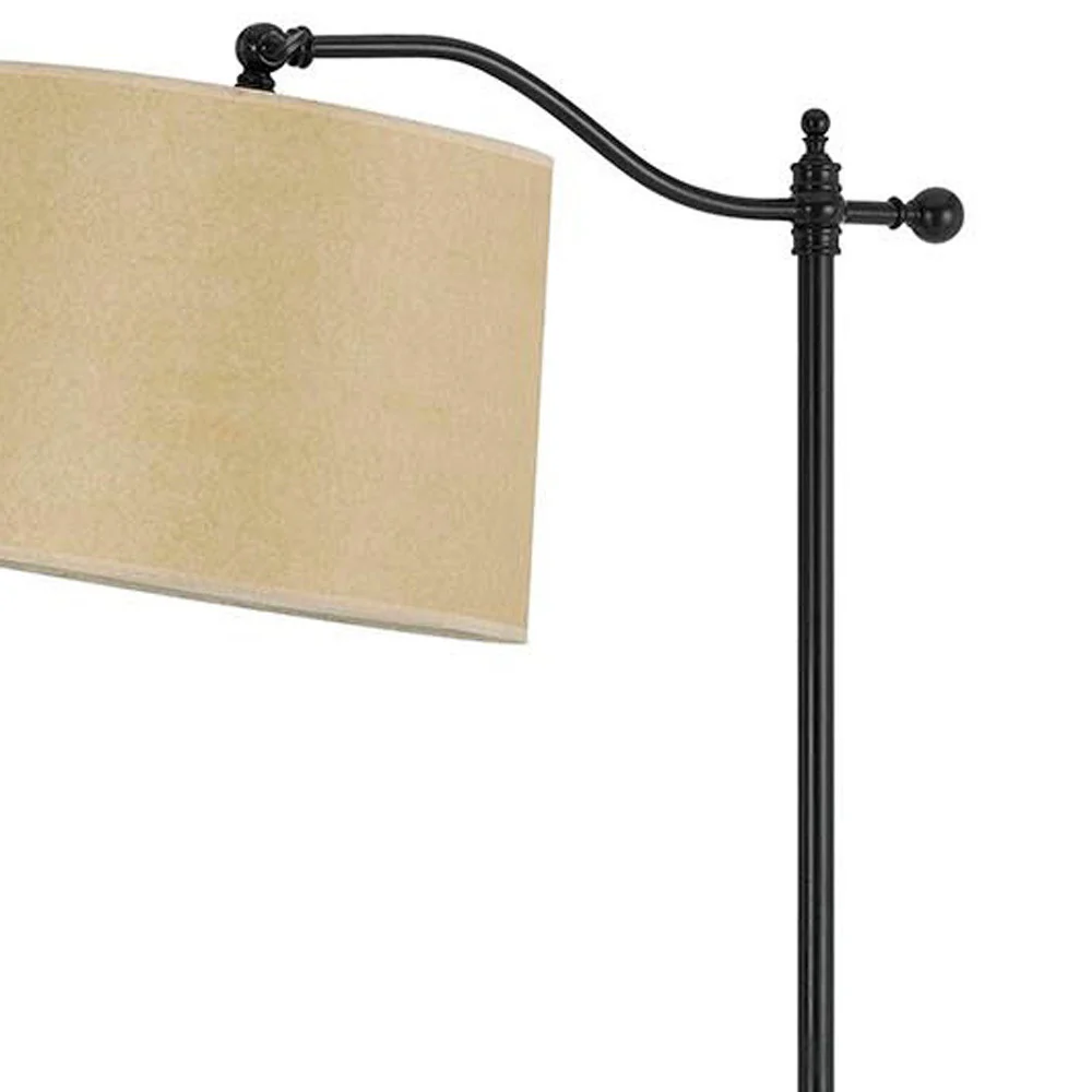 Bronze Metal Adjustable Floor Lamp With Tan Paper Square Shade By Homeroots - Image 4