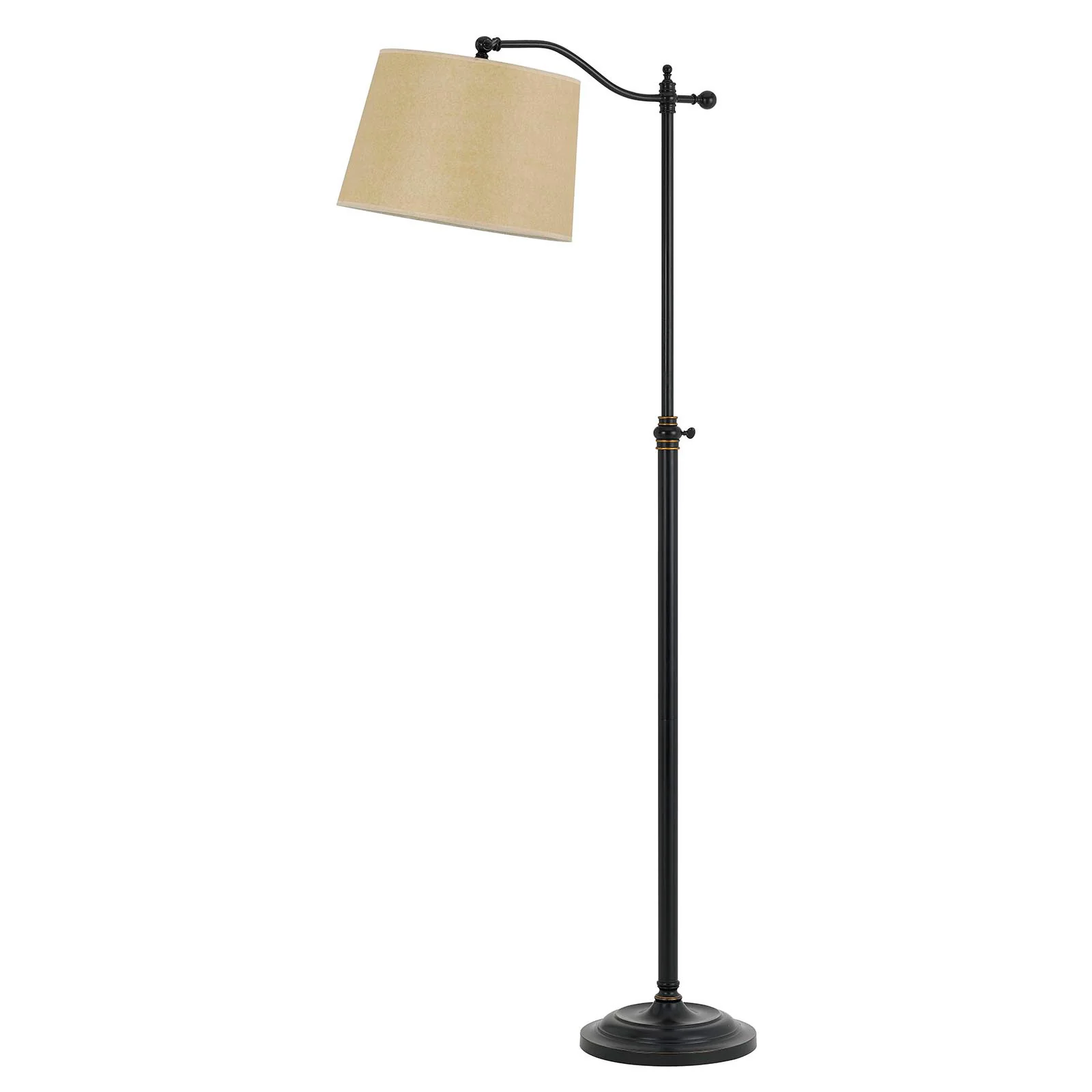Bronze Metal Adjustable Floor Lamp With Tan Paper Square Shade By Homeroots - Image 6