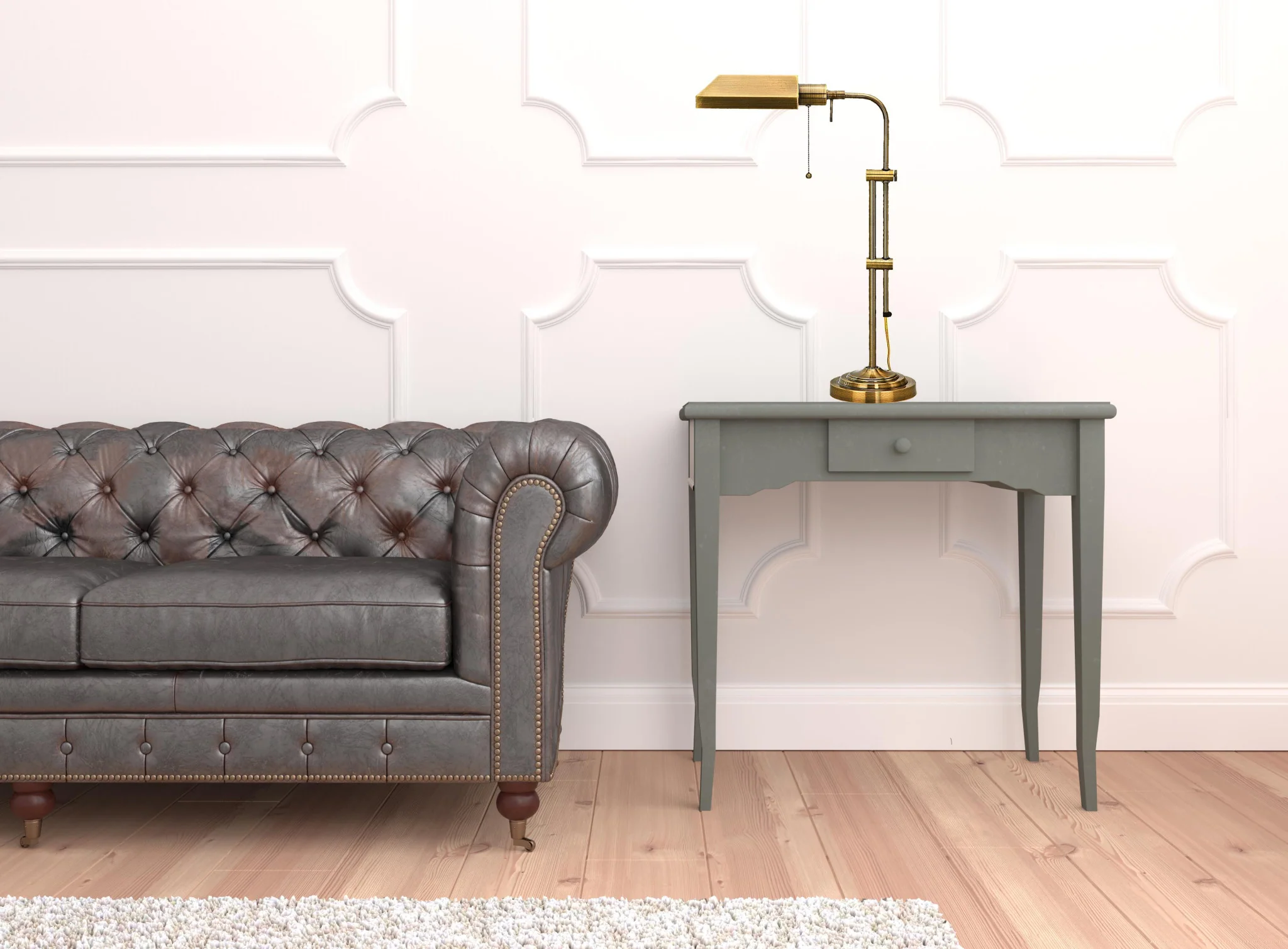 Bronze Metal Adjustable Table Lamp With Antiqued Brass Rectangular Shade By Homeroots - Image 2