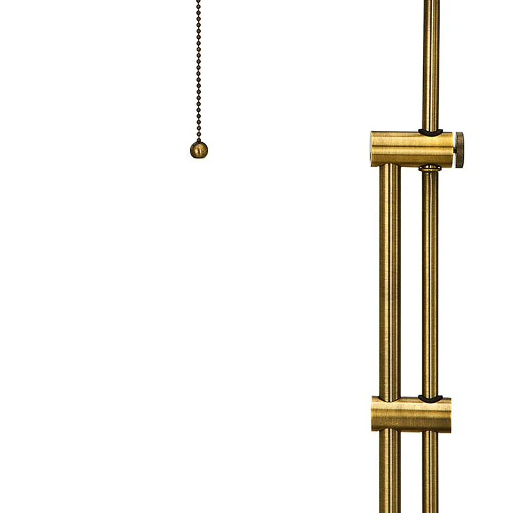 Bronze Metal Adjustable Table Lamp With Antiqued Brass Rectangular Shade By Homeroots - Image 3