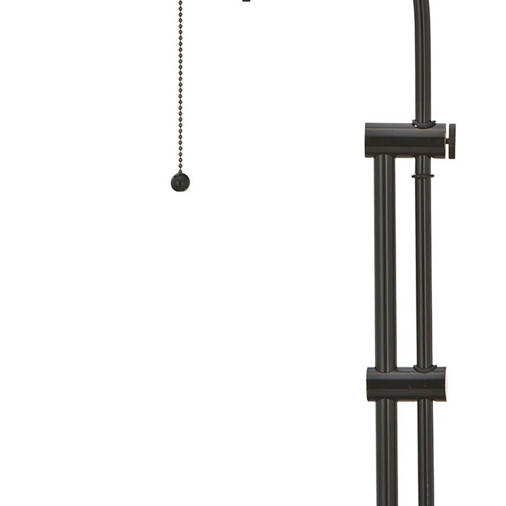 Bronze Metal Adjustable Table Lamp With Bronze Rectangular Shade By Homeroots - Image 3