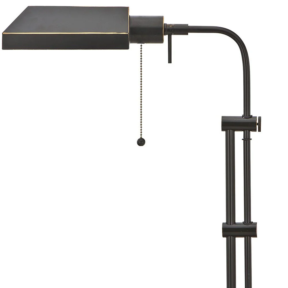 Bronze Metal Adjustable Table Lamp With Bronze Rectangular Shade By Homeroots - Image 4