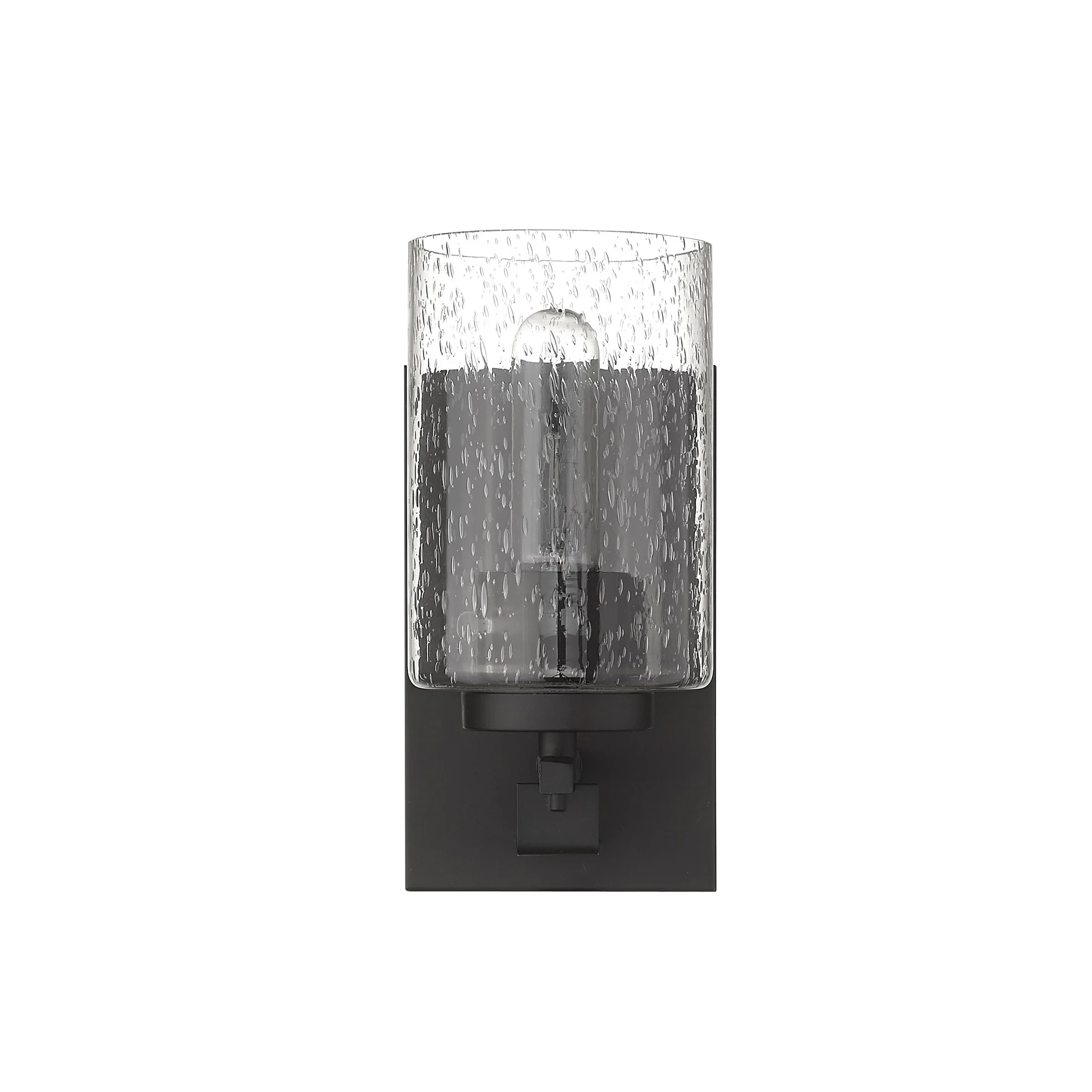 Bronze Metal and Textured Glass Wall Sconce By Homeroots - Image 3