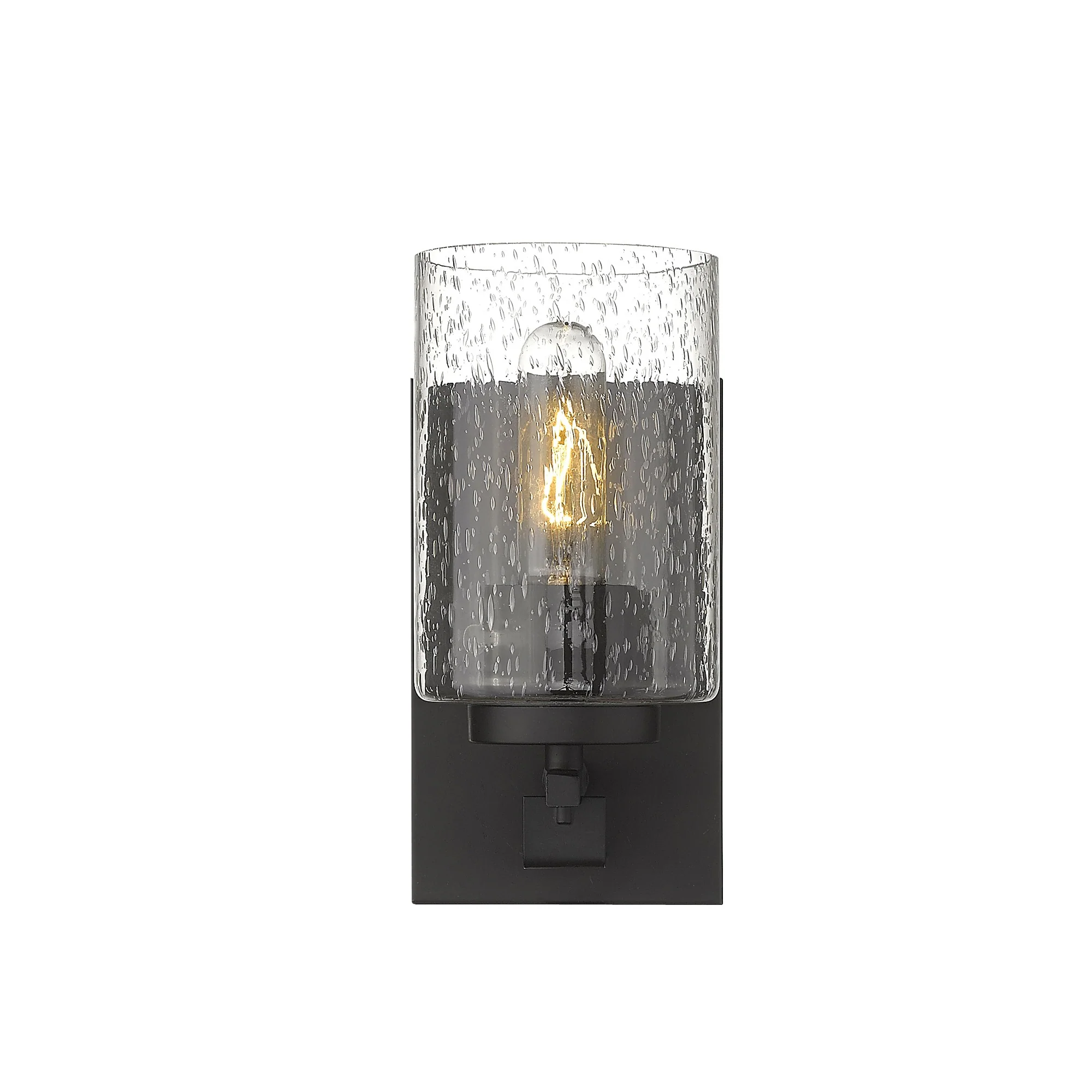 Bronze Metal and Textured Glass Wall Sconce By Homeroots - Image 4