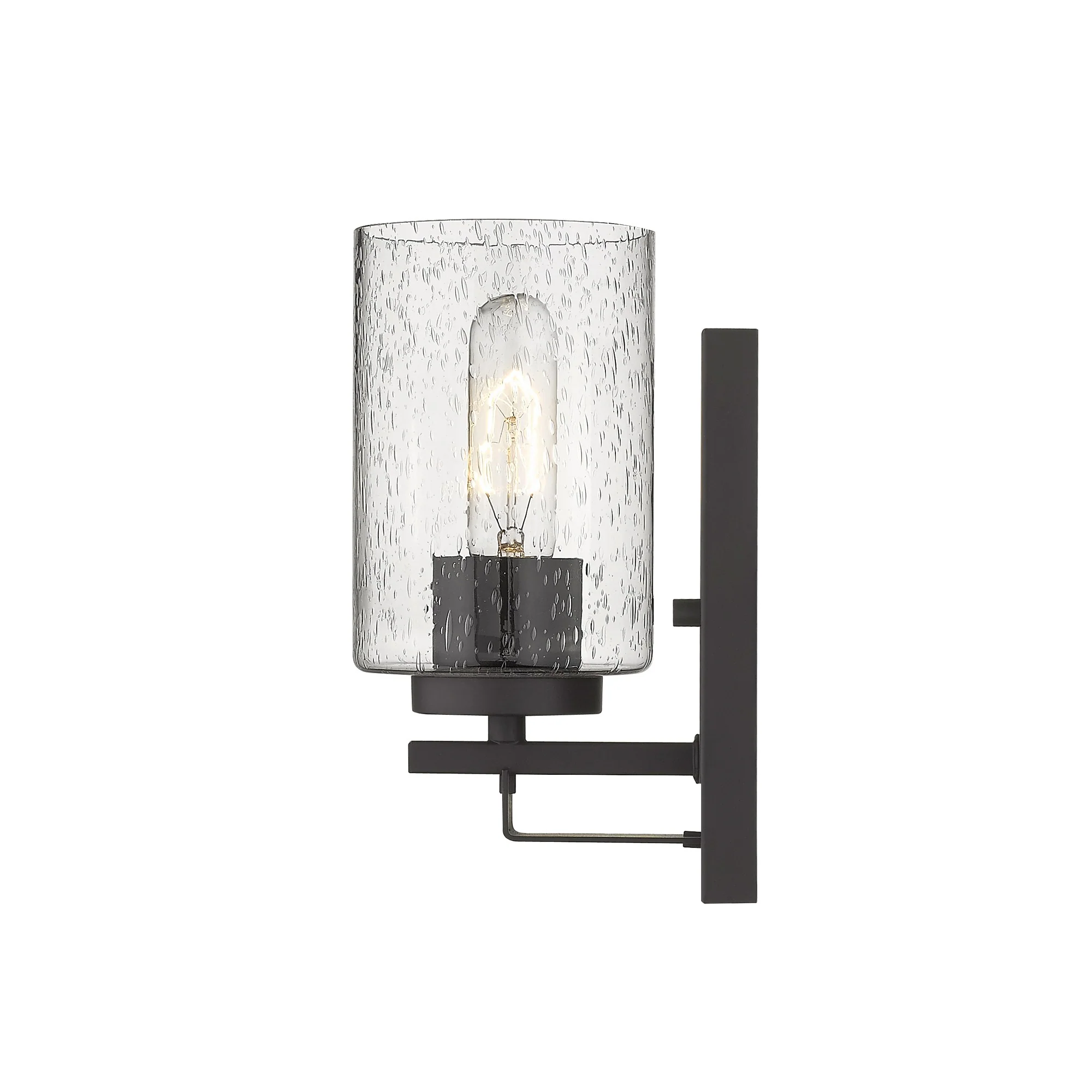 Bronze Metal and Textured Glass Wall Sconce By Homeroots - Image 5