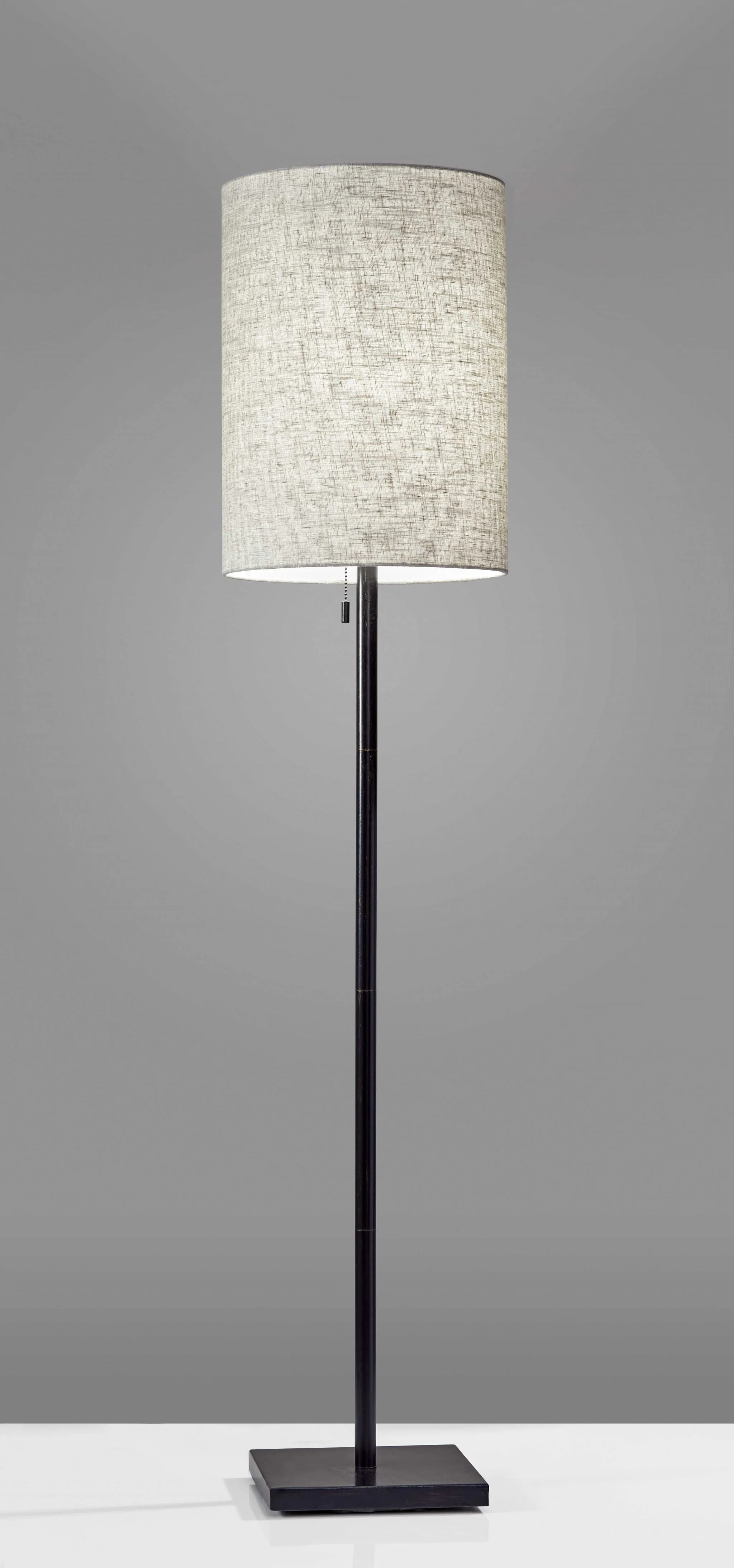 Bronze Metal Floor Lamp With Beige Fabric Shade By Homeroots - Image 4