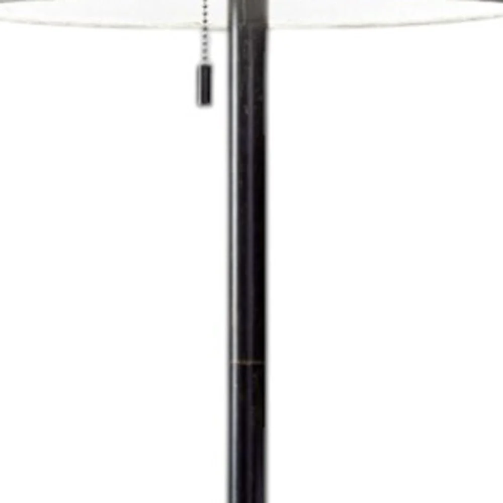 Bronze Metal Floor Lamp With Beige Fabric Shade By Homeroots - Image 5