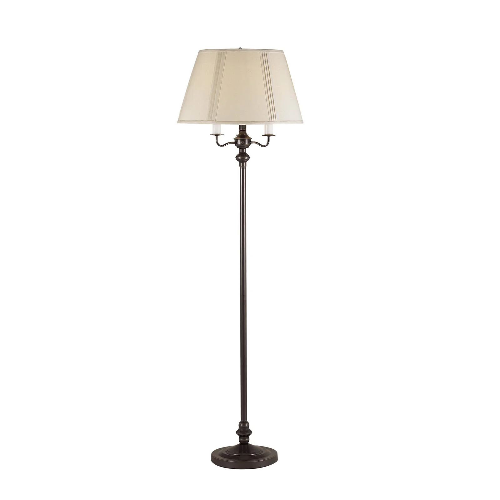 Bronze Metal Four Light Floor Lamp With Beige Fabric Square Shade By Homeroots - Image 2