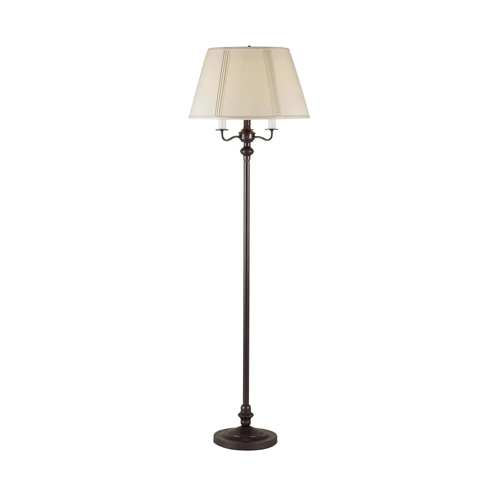 Bronze Metal Four Light Floor Lamp With Beige Fabric Square Shade By Homeroots - Image 6